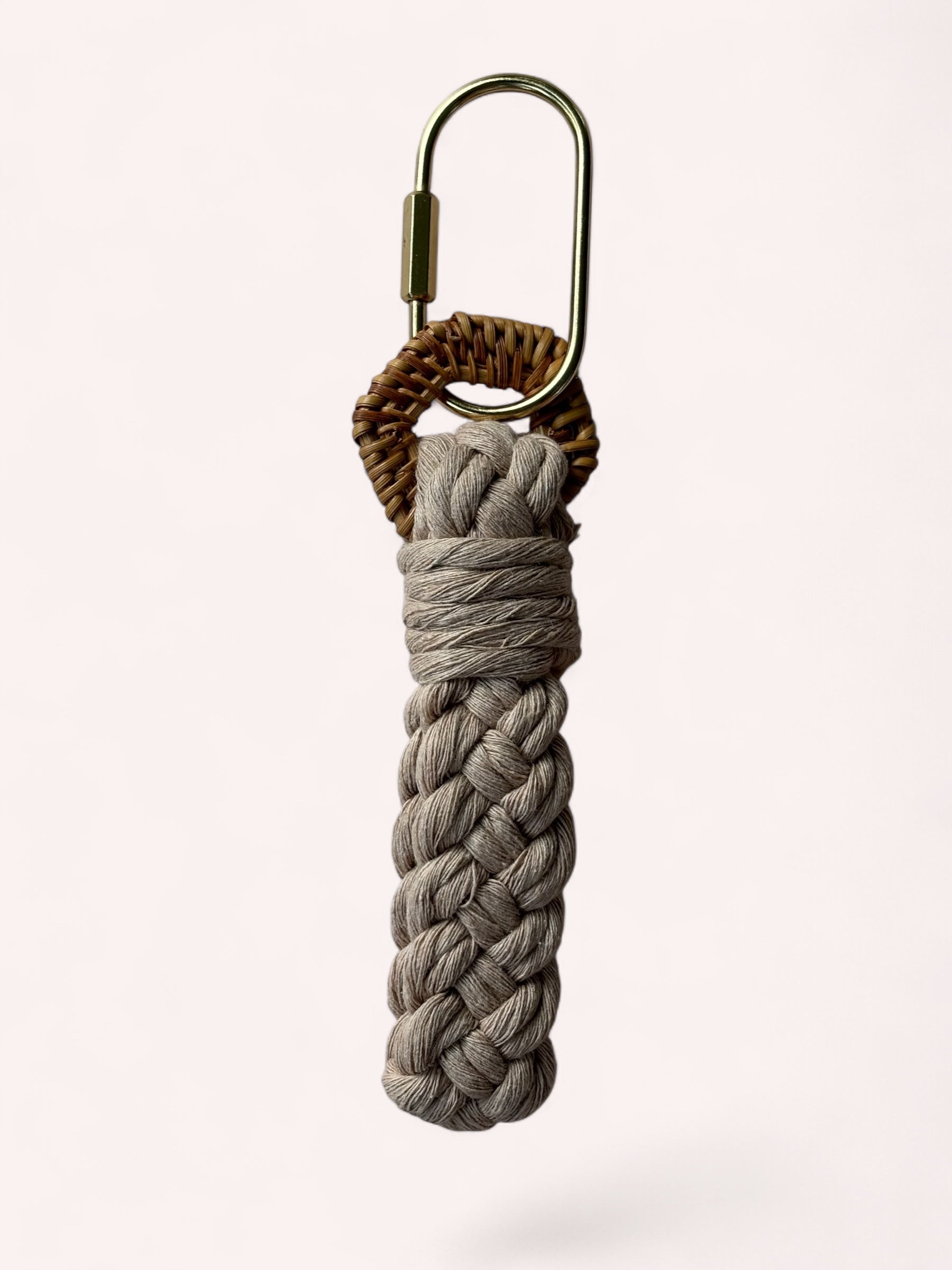 Modern Rattan Loop Keychain, Bag Charm