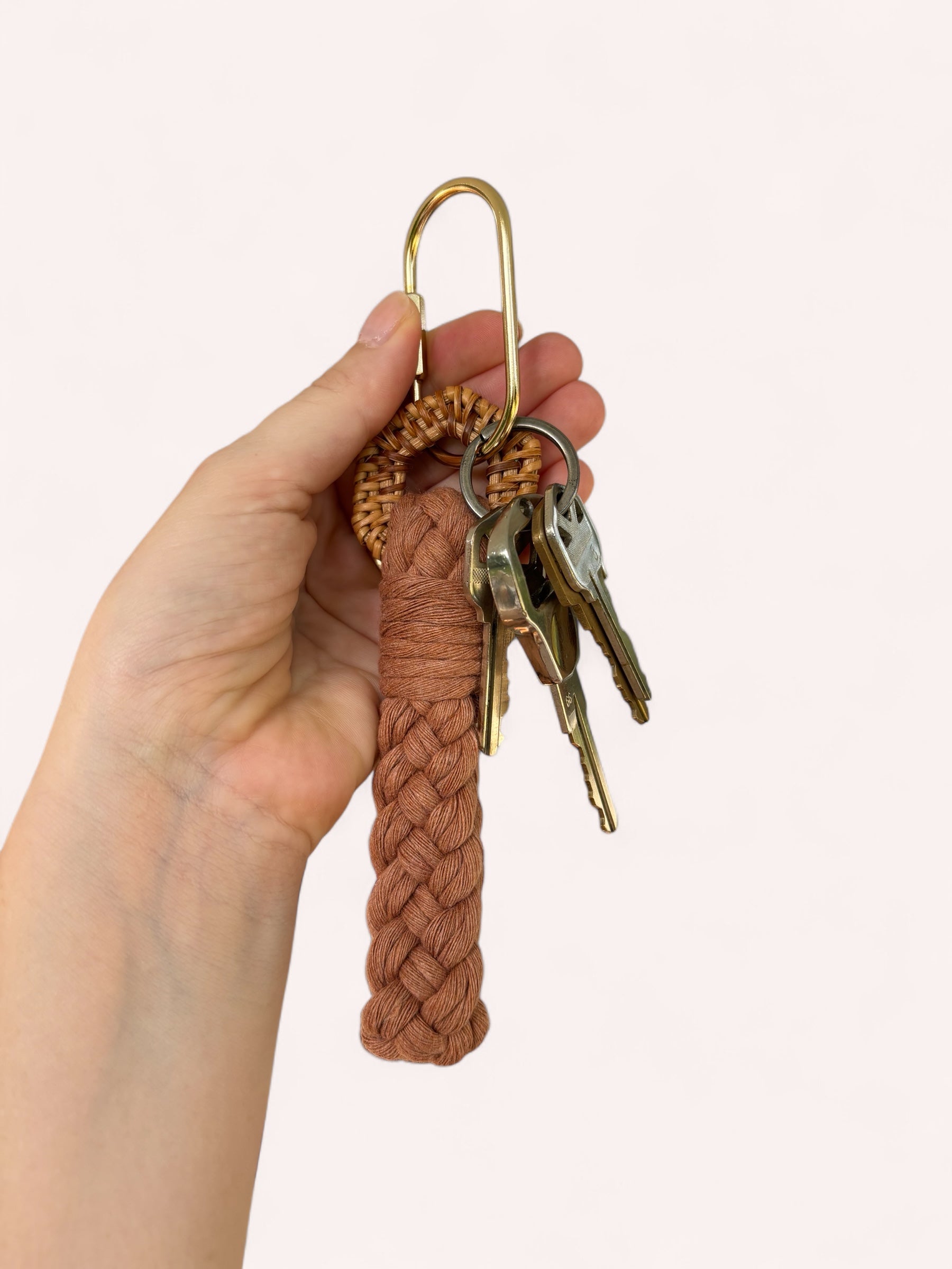 Modern Rattan Loop Keychain, Bag Charm