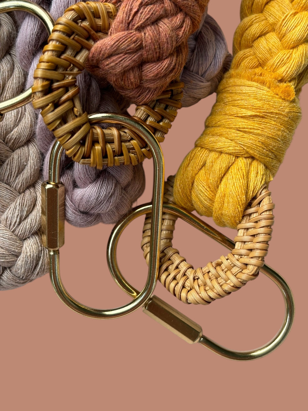 Modern Rattan Loop Keychain, Bag Charm