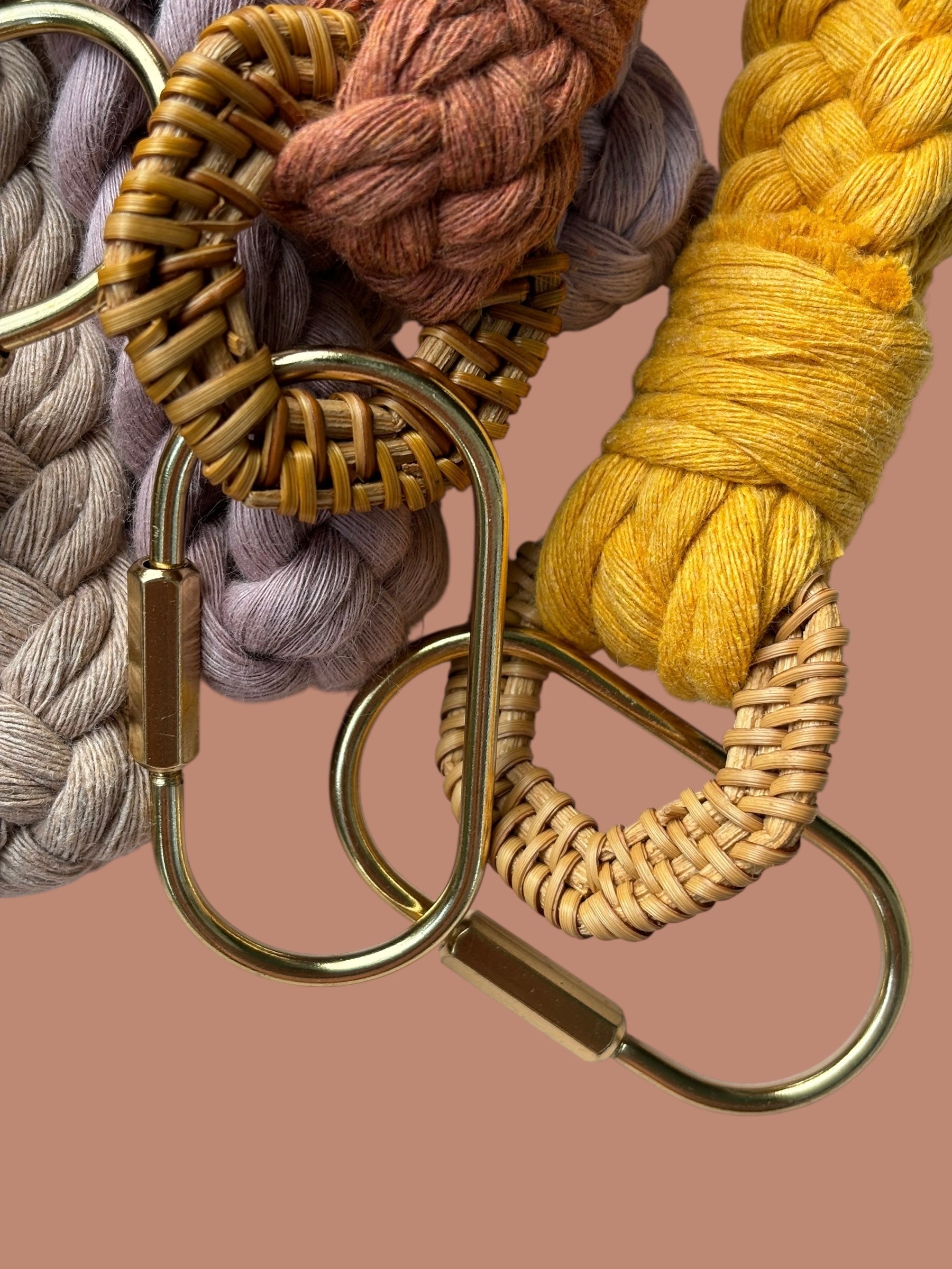 Modern Rattan Loop Keychain, Bag Charm