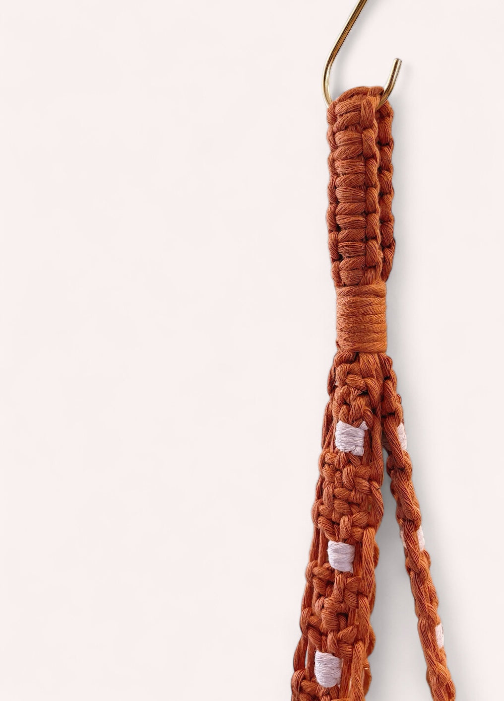 Modern Checker Plant Hanger, Rust + Lavender