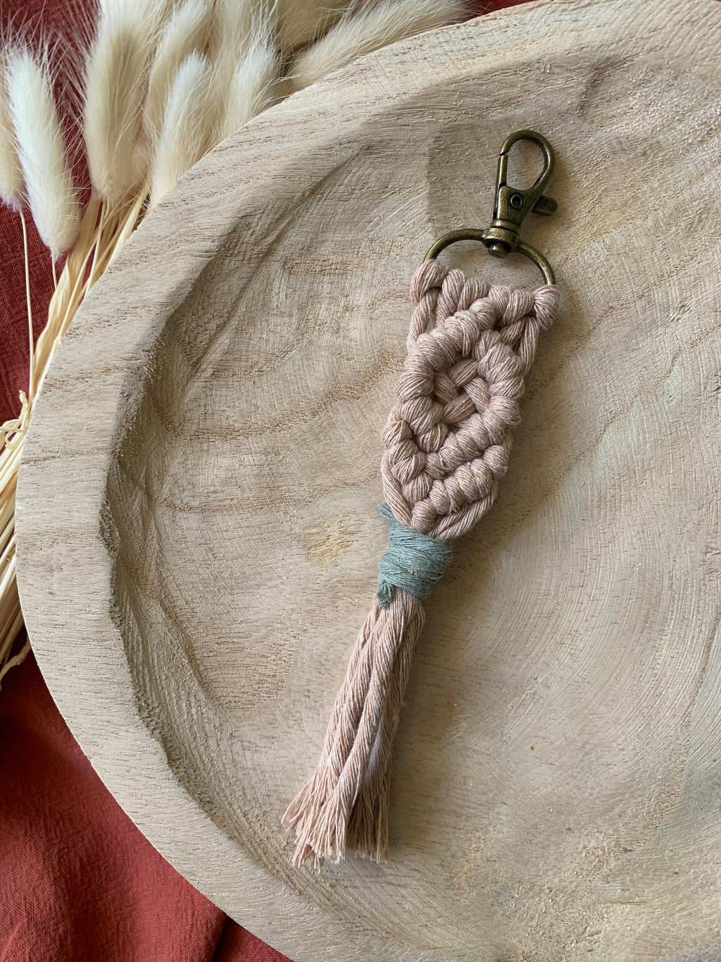 Boho Macrame Keychain | Handmade Key Ring Bag Charm | Everyday Accessories
