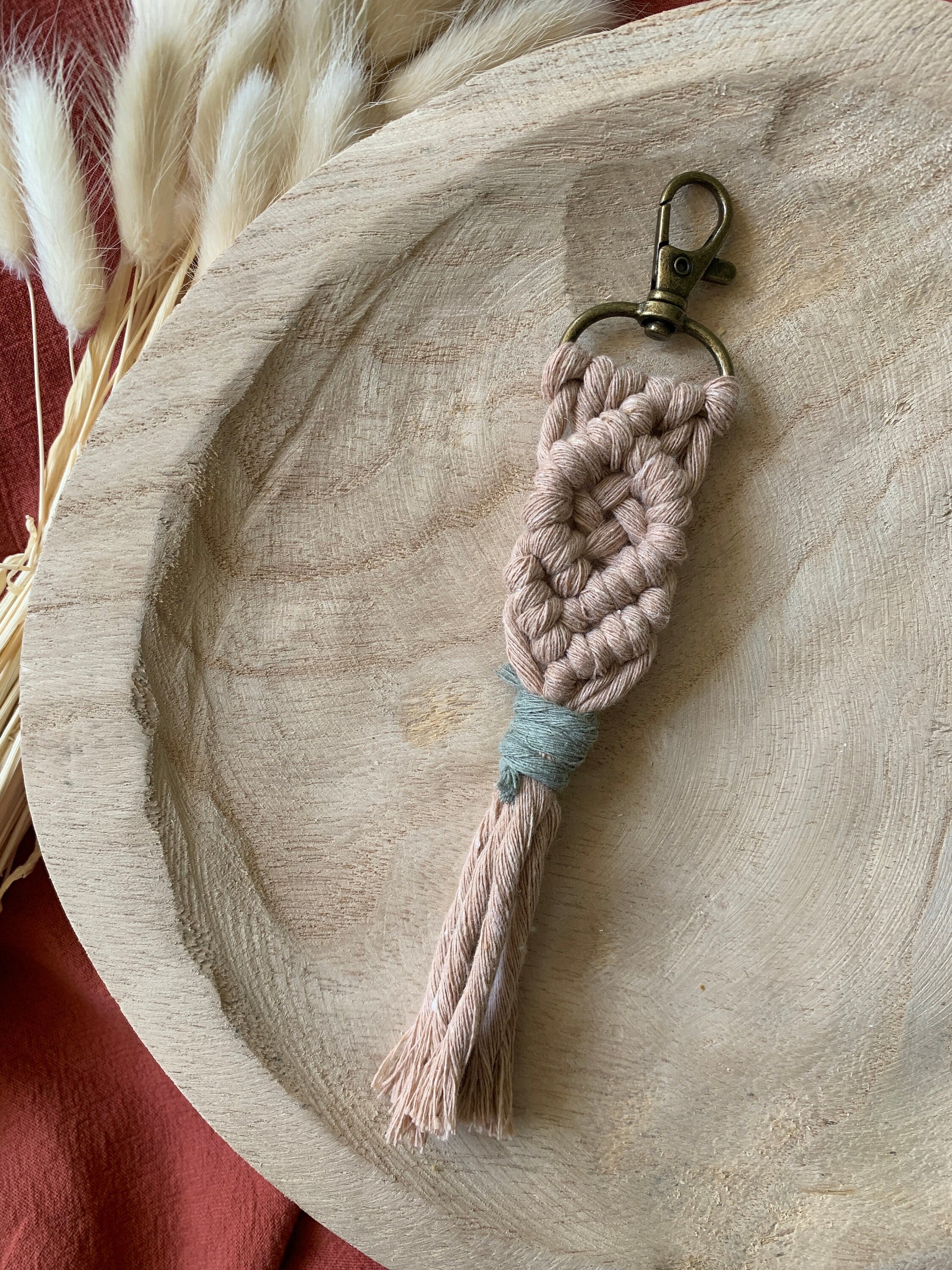 Boho Macrame Keychain | Handmade Key Ring Bag Charm | Everyday Accessories