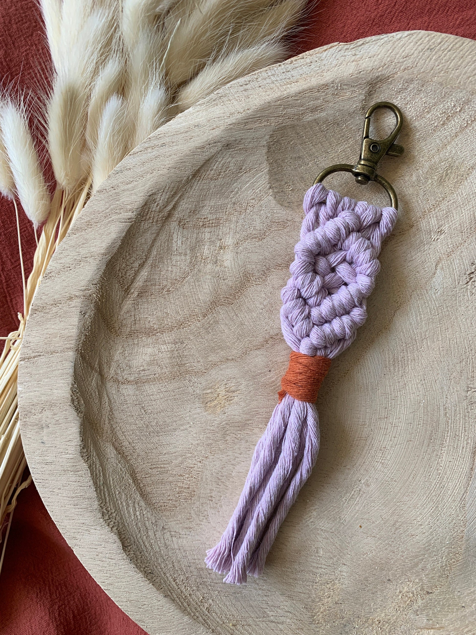 Boho Macrame Keychain | Handmade Key Ring Bag Charm | Everyday Accessories