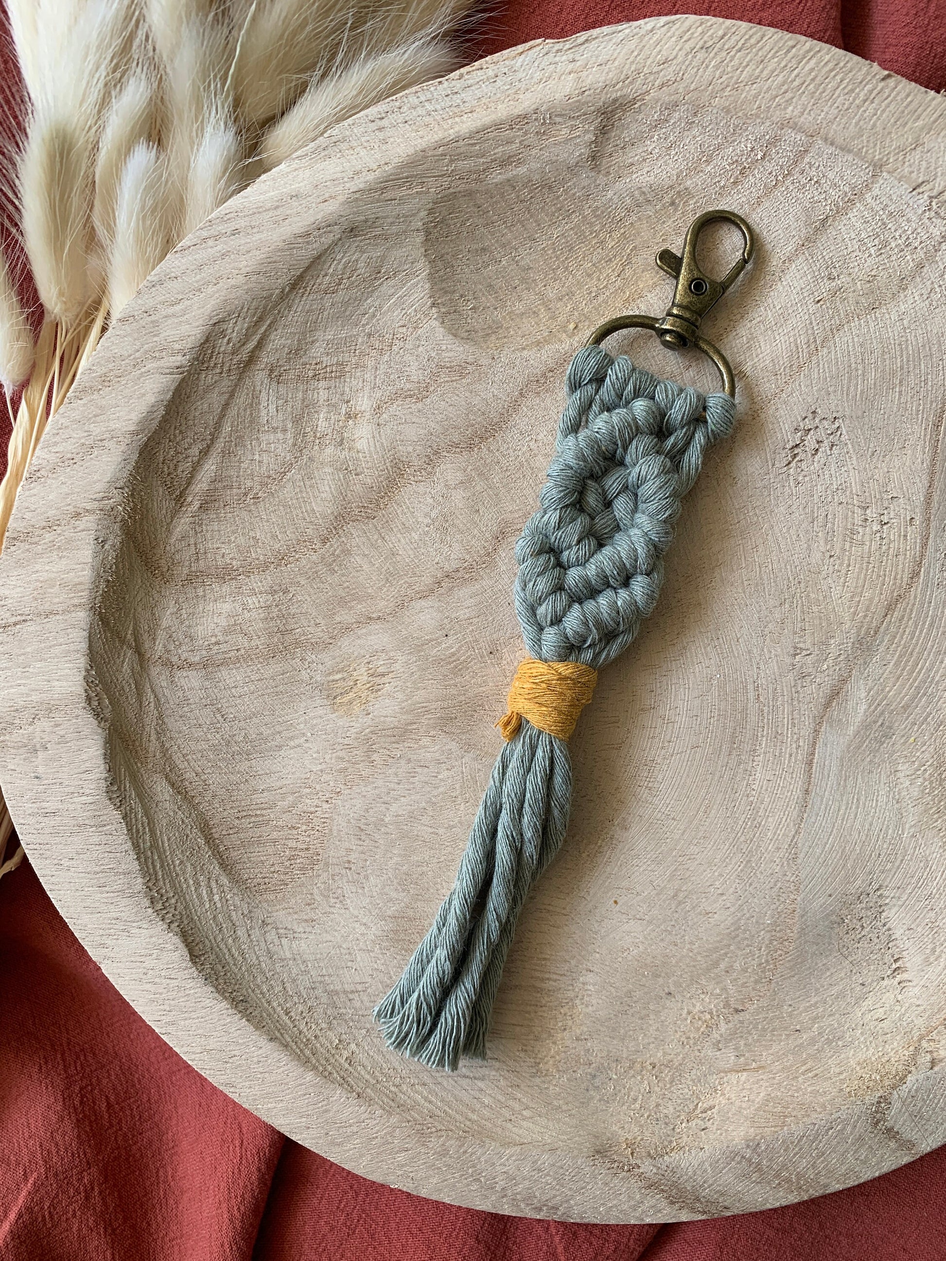 Boho Macrame Keychain | Handmade Key Ring Bag Charm | Everyday Accessories
