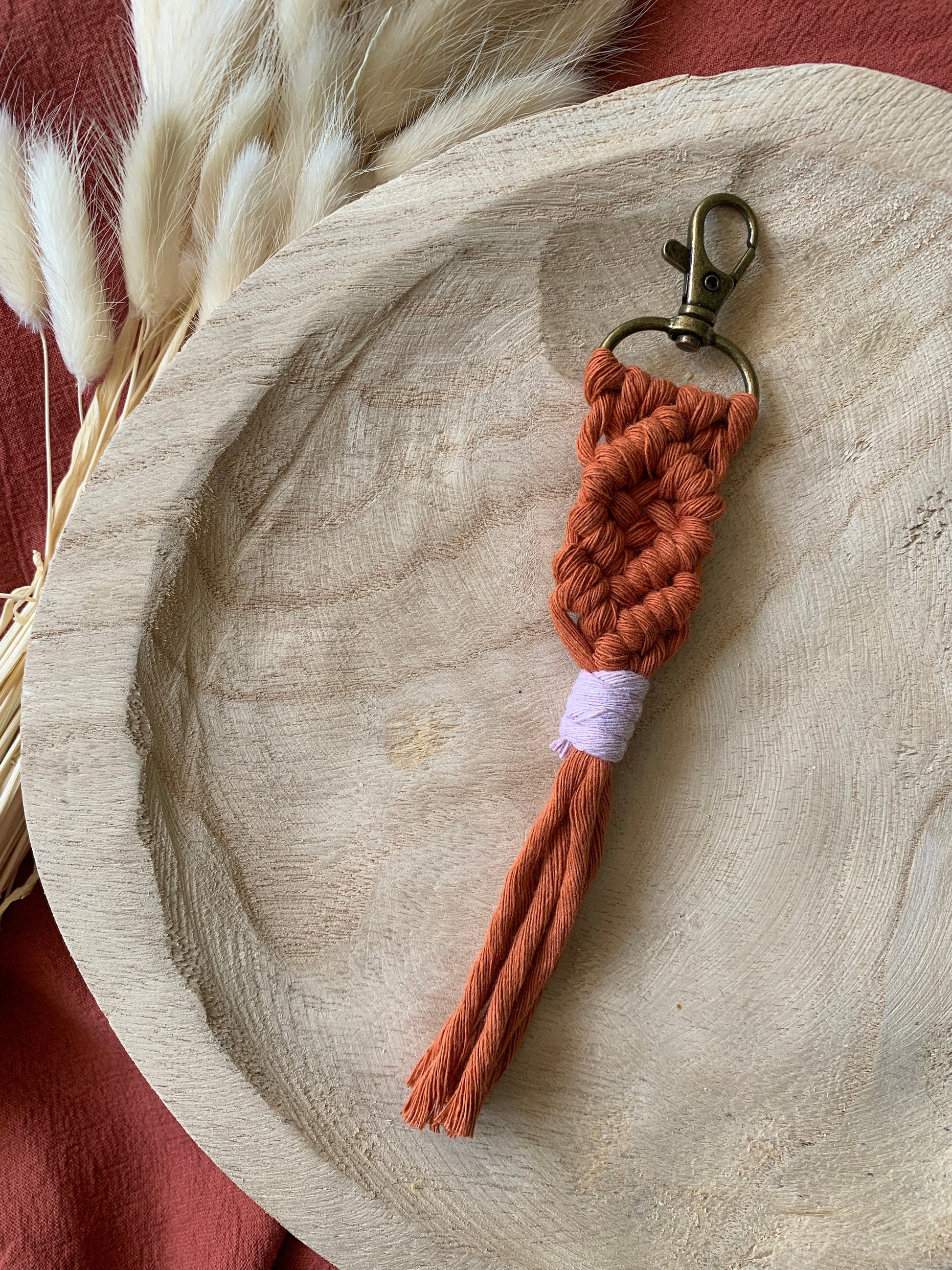 Boho Macrame Keychain | Handmade Key Ring Bag Charm | Everyday Accessories
