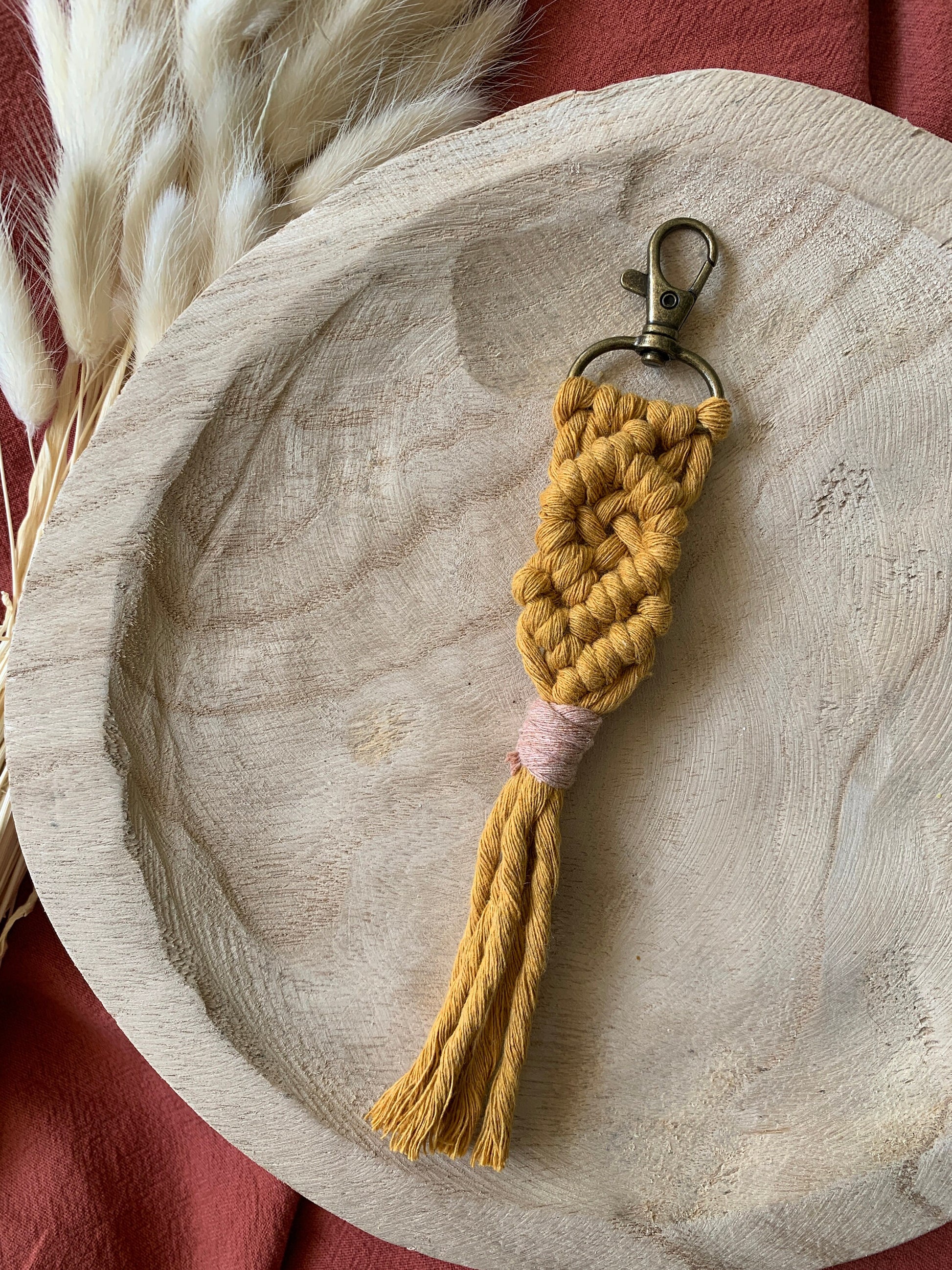 Boho Macrame Keychain | Handmade Key Ring Bag Charm | Everyday Accessories