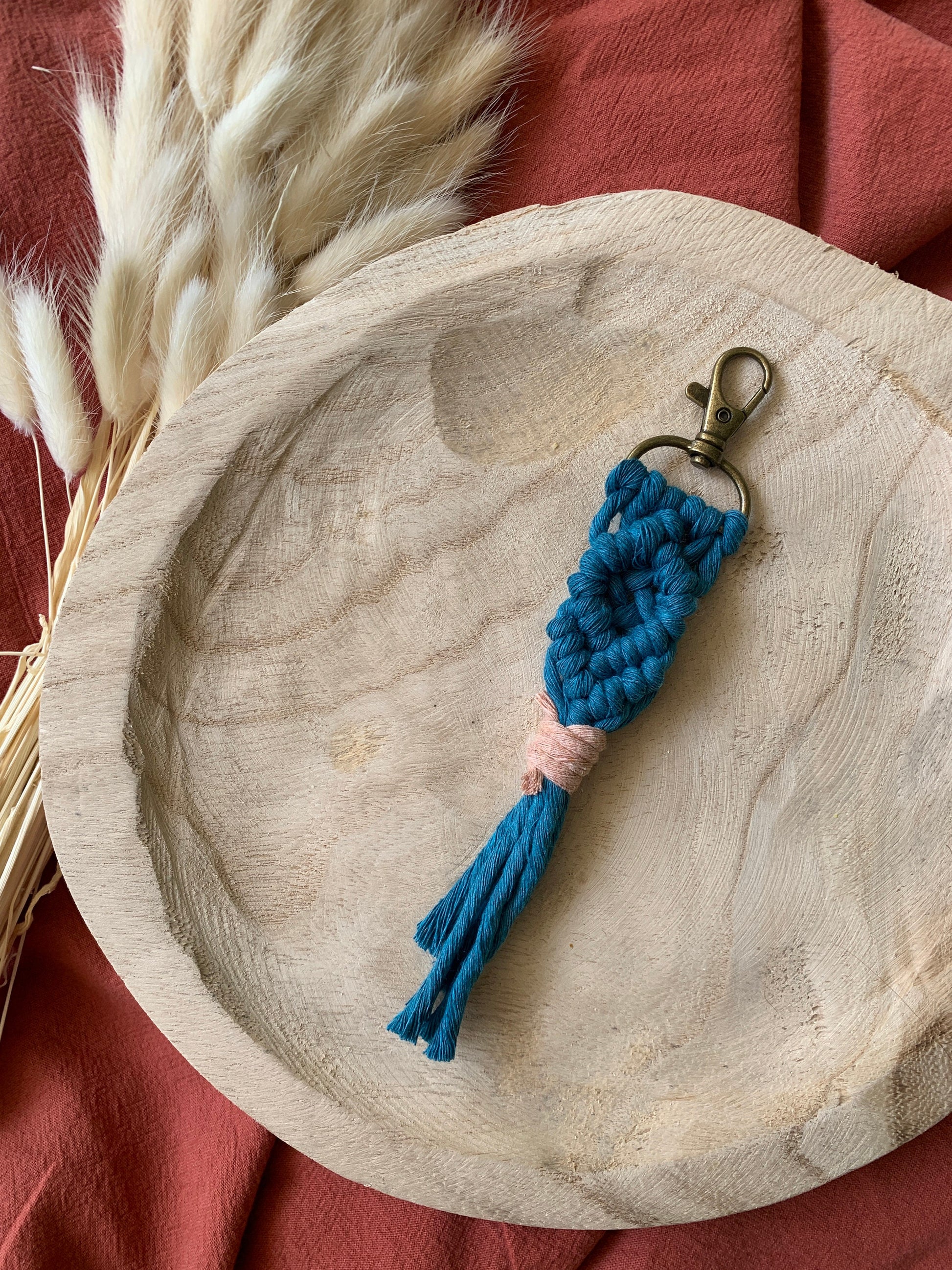 Boho Macrame Keychain | Handmade Key Ring Bag Charm | Everyday Accessories