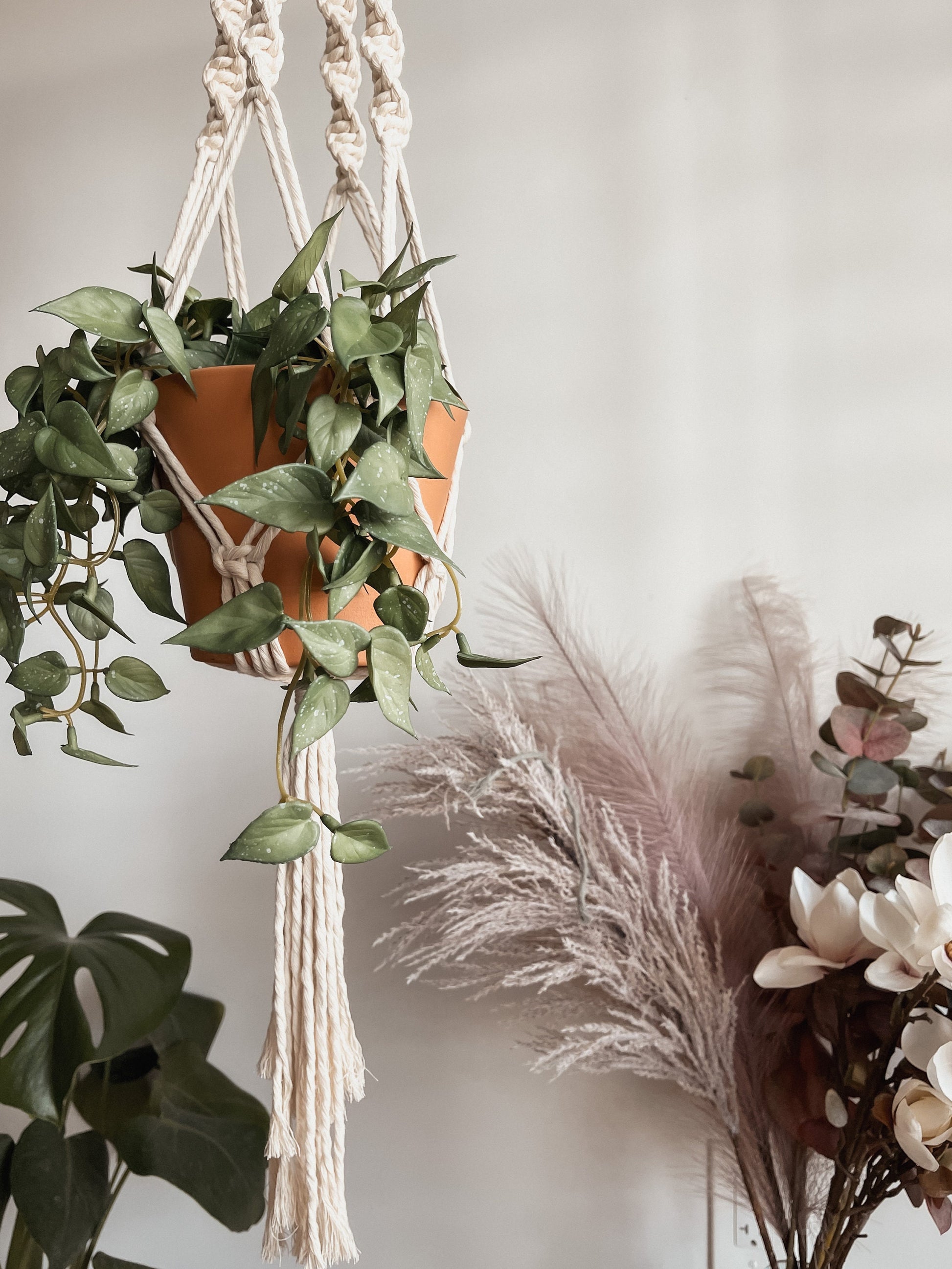 Classic Macrame Plant Hanger | Boho Home Decor | Mother's Day Gift Ideas | Plant Accessories | Gifts for Her | Dorm Decor