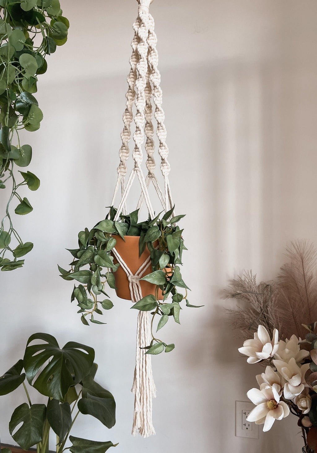 Classic Macrame Plant Hanger | Boho Home Decor | Mother's Day Gift Ideas | Plant Accessories | Gifts for Her | Dorm Decor