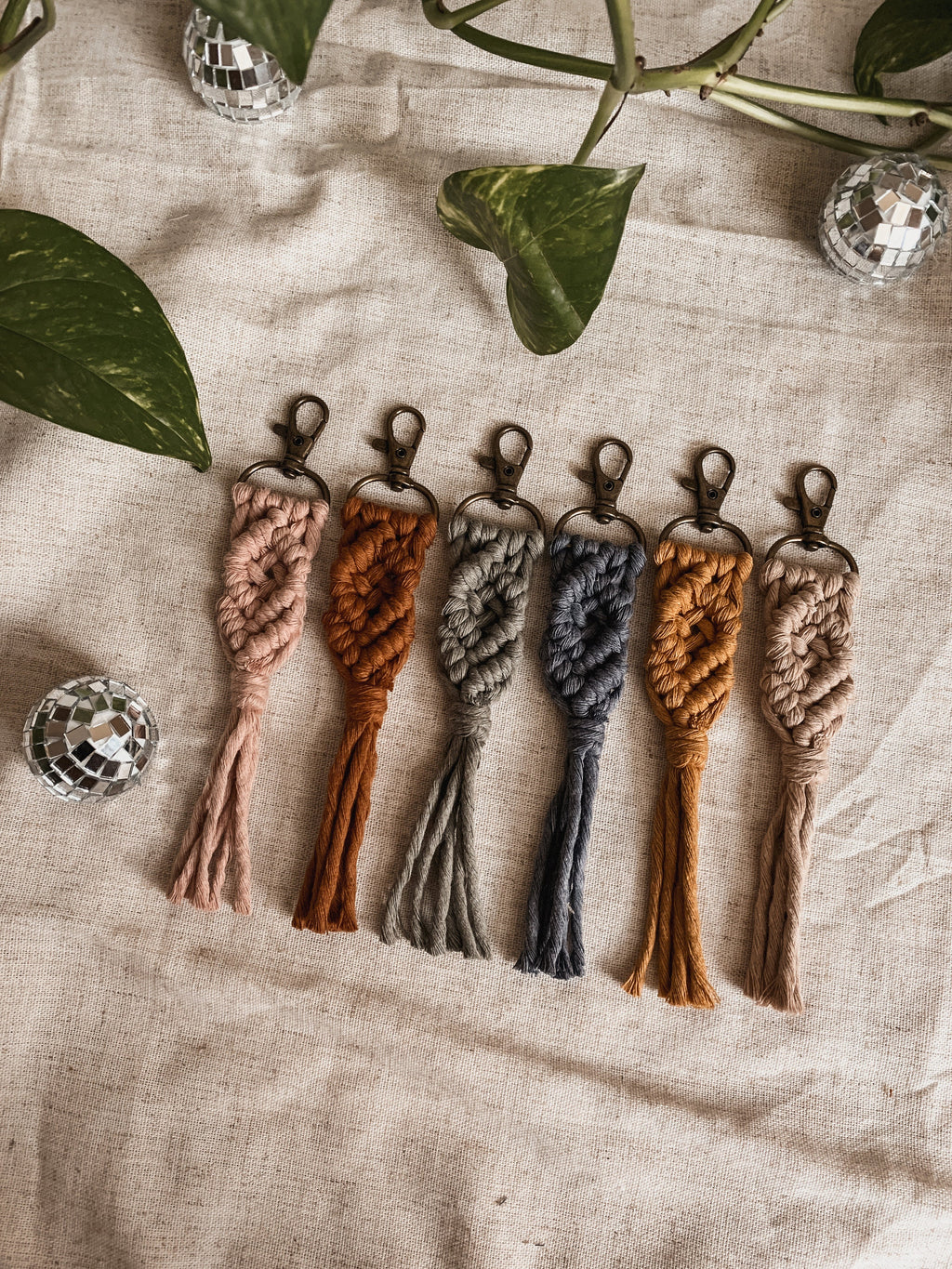 Boho Macrame Keychain | Handmade Key Ring Bag Charm
