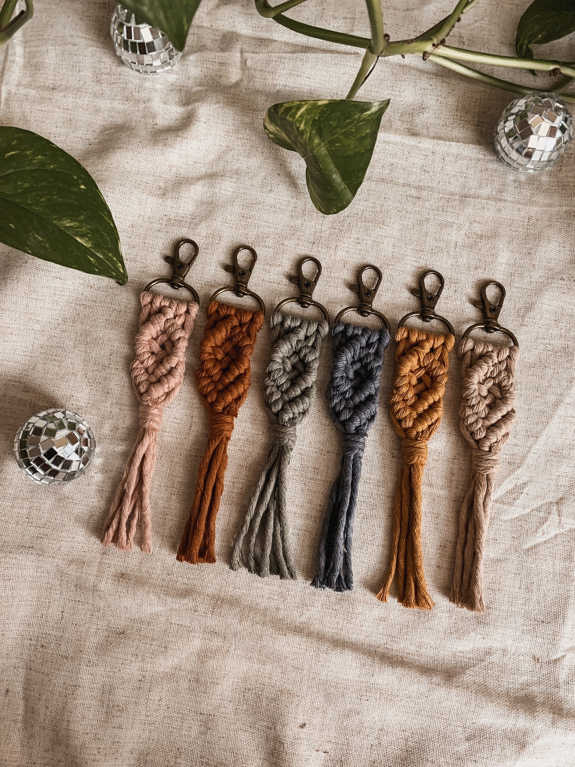 Boho Macrame Keychain | Handmade Key Ring Bag Charm