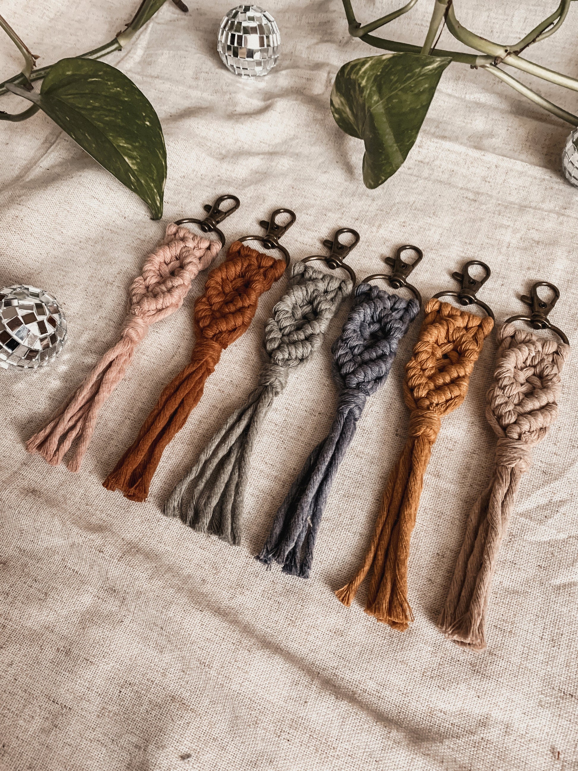Boho Macrame Keychain | Handmade Key Ring Bag Charm