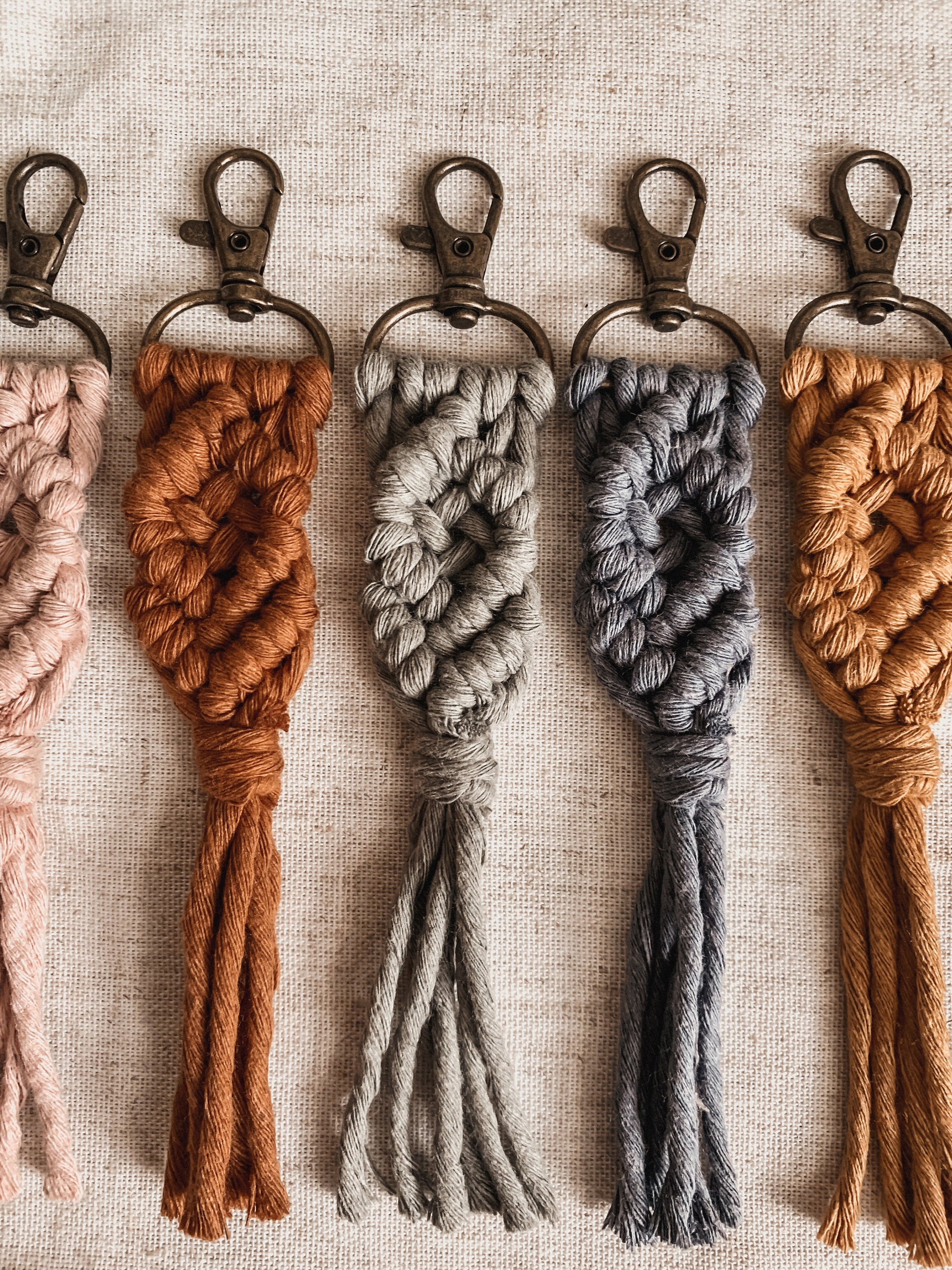 Boho Macrame Keychain | Handmade Key Ring Bag Charm