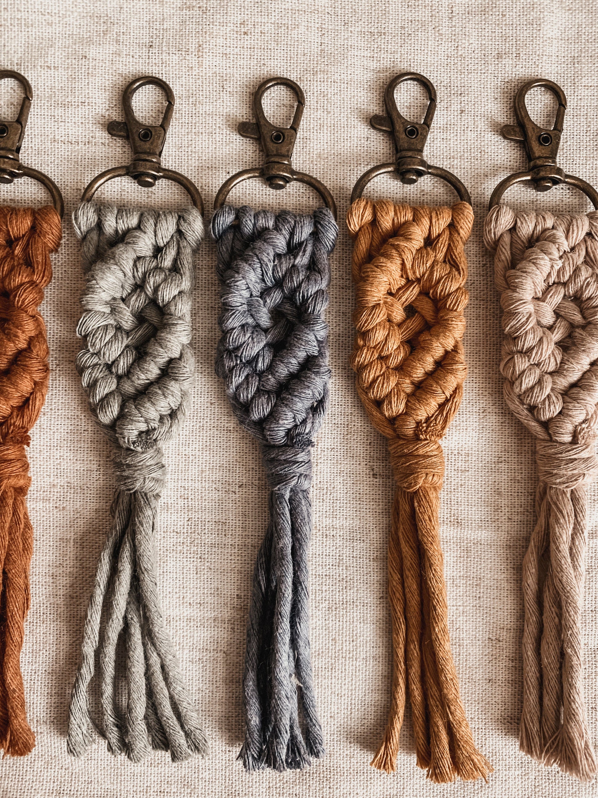 Boho Macrame Keychain | Handmade Key Ring Bag Charm