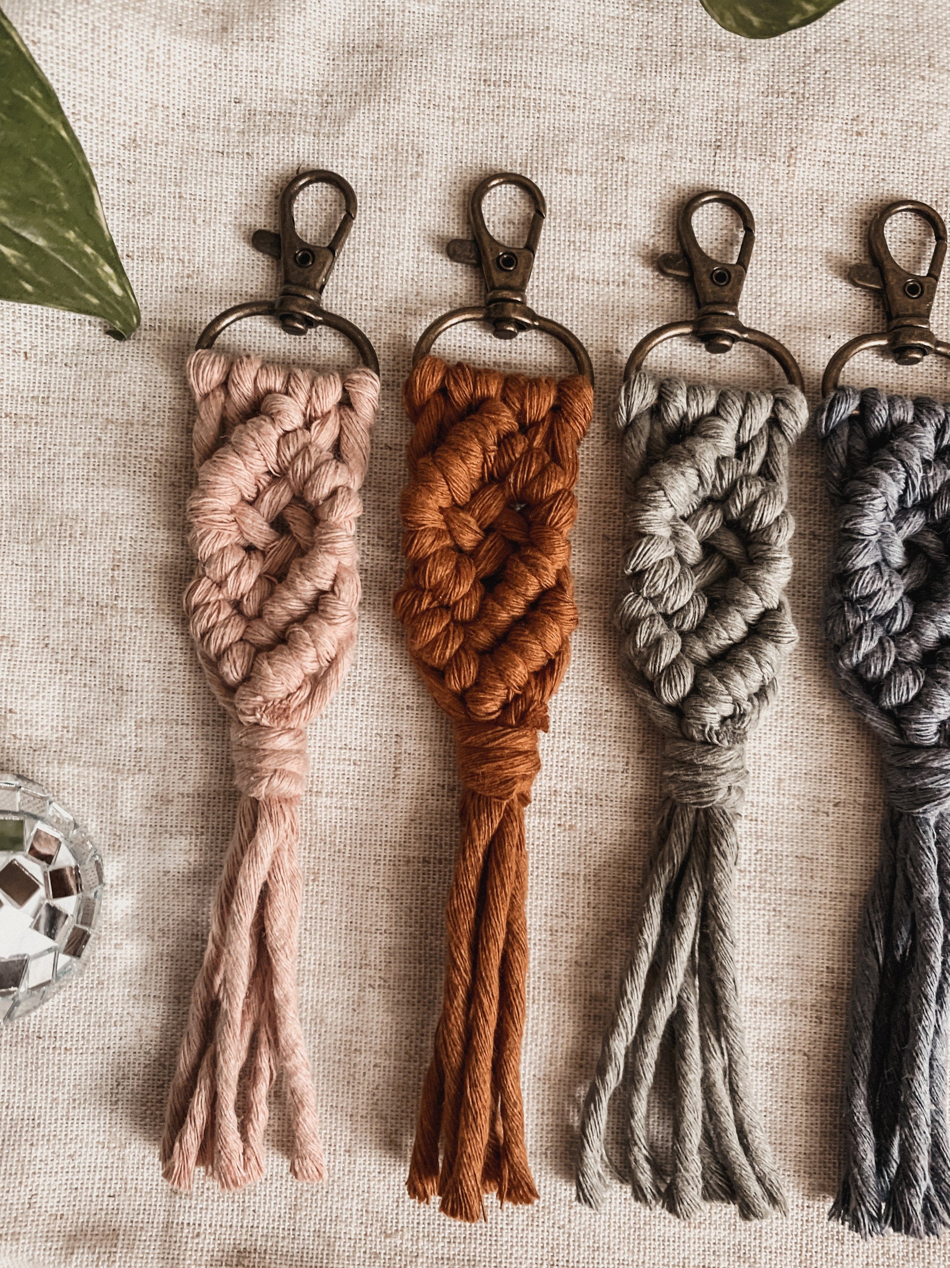 Boho Macrame Keychain | Handmade Key Ring Bag Charm
