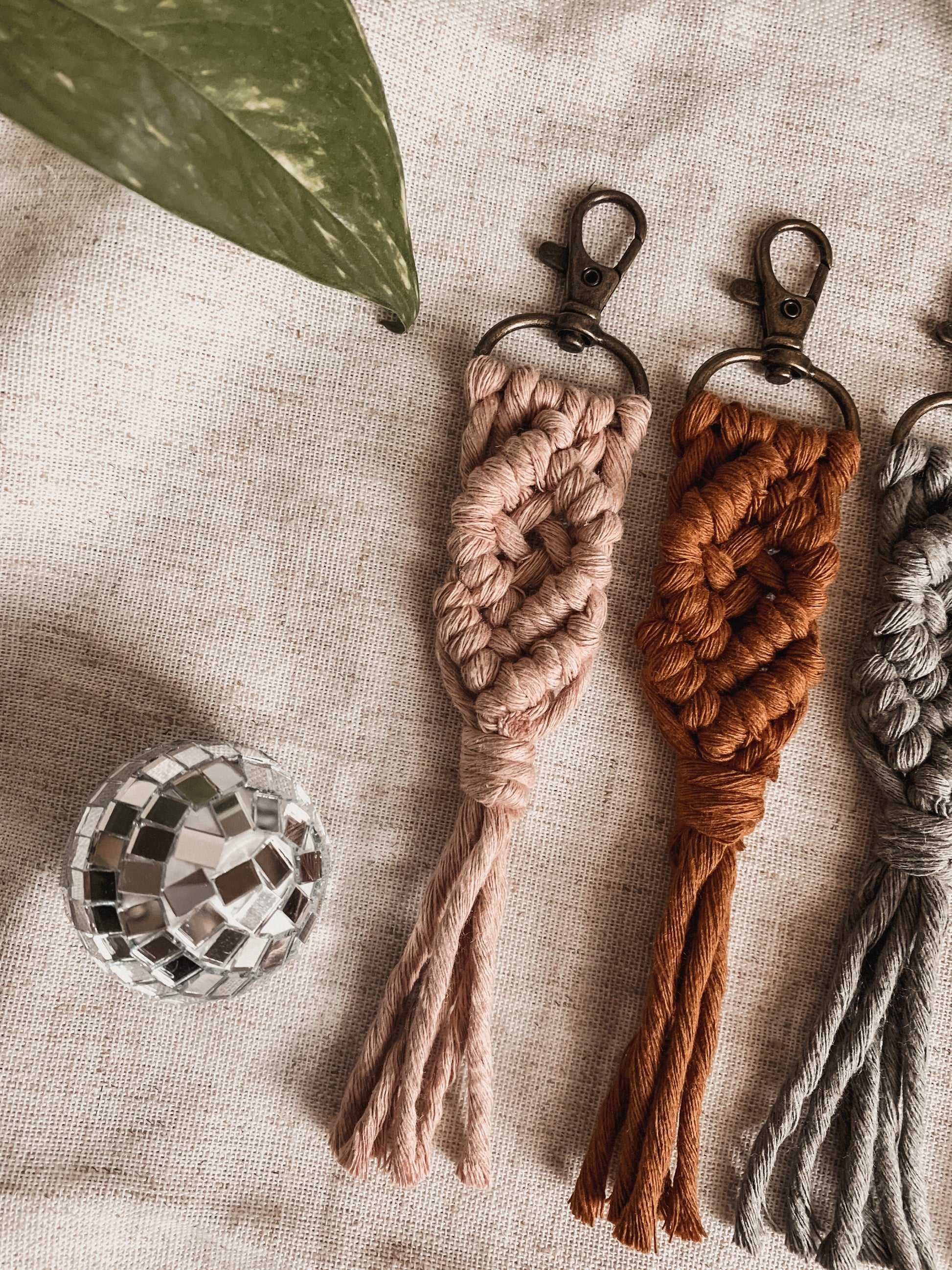 Boho Macrame Keychain | Handmade Key Ring Bag Charm