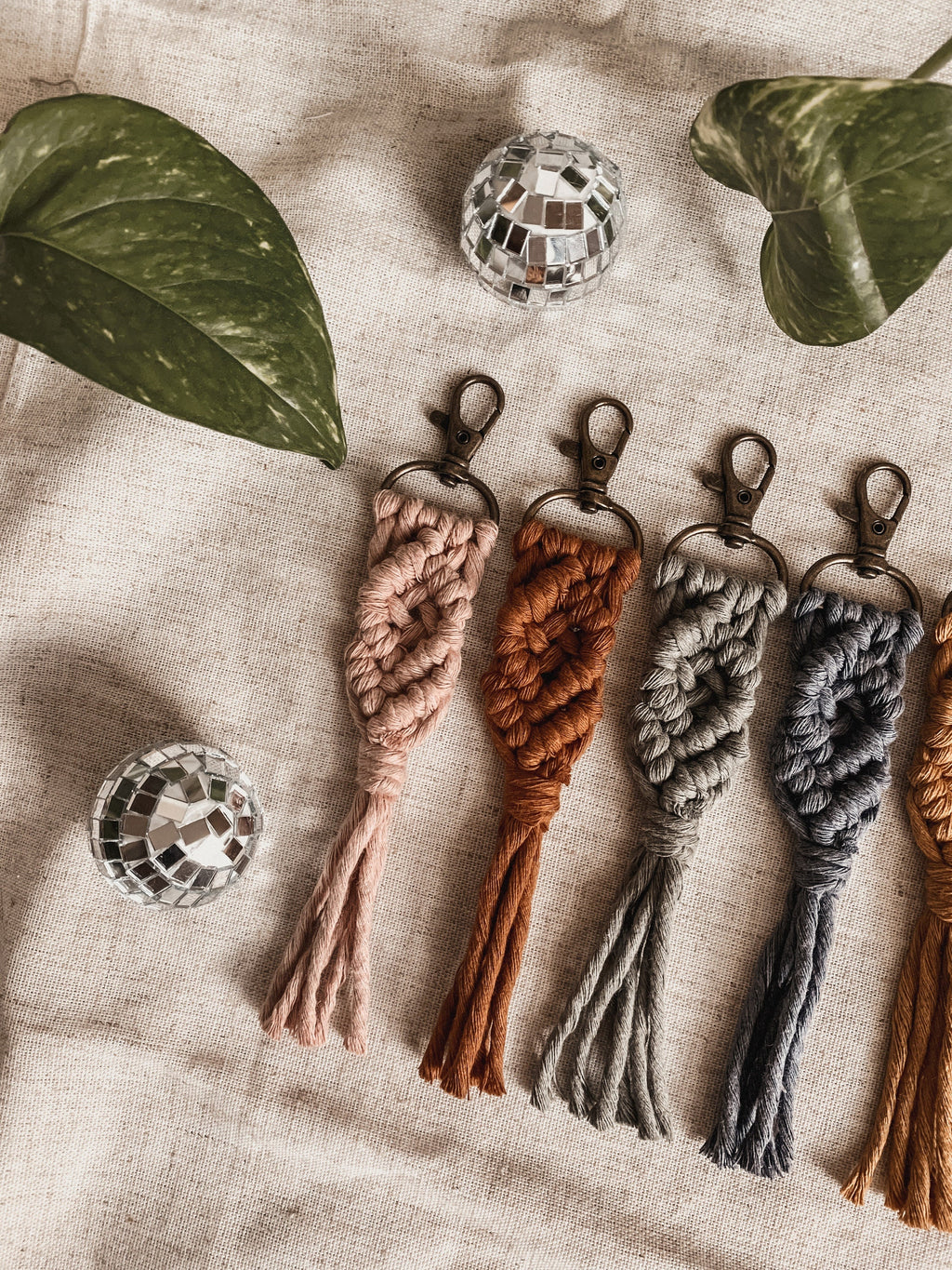 Boho Macrame Keychain | Handmade Key Ring Bag Charm