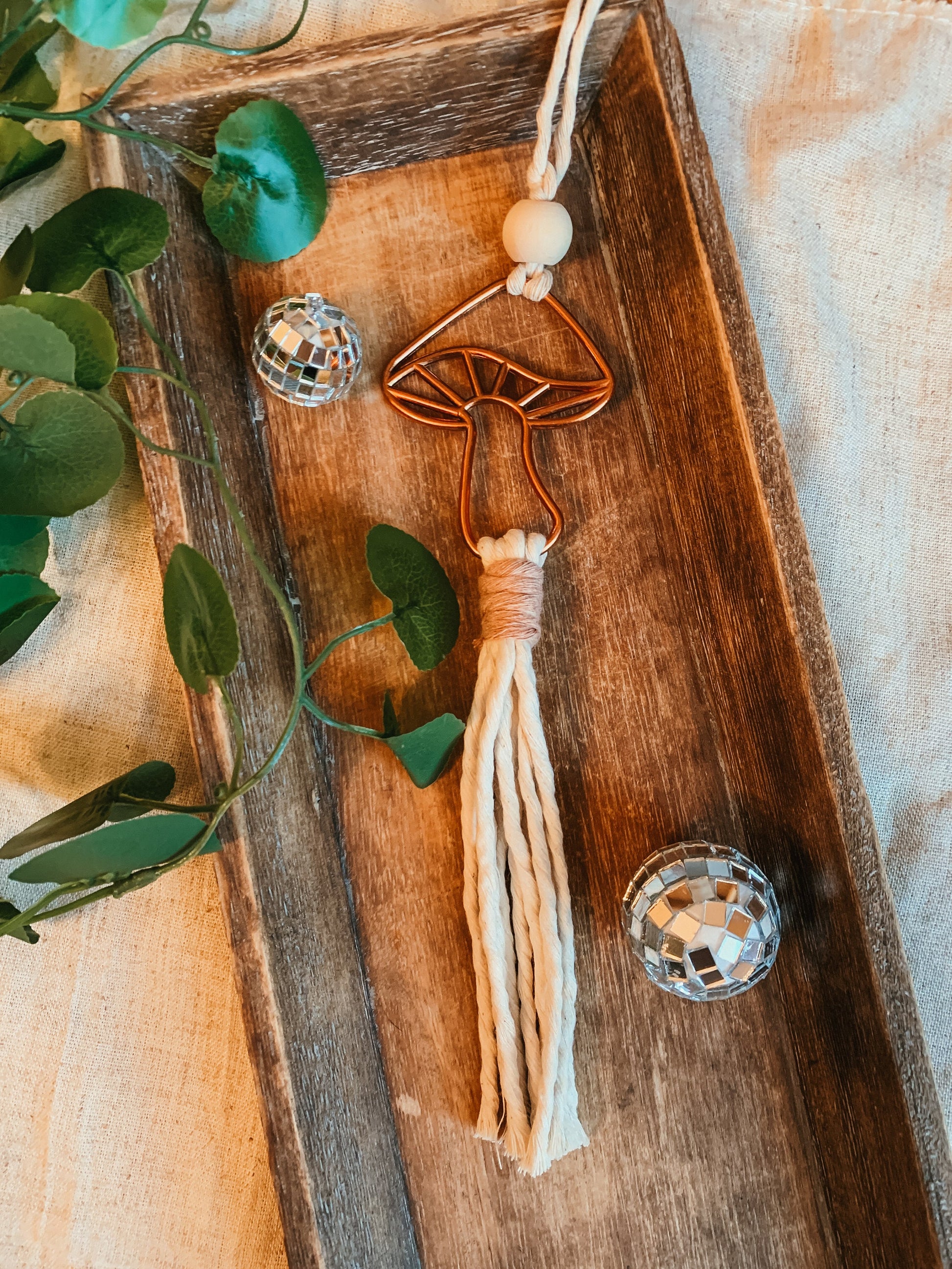Mushroom Car Charm | Rearview Mirror Accessories | Gifts | Nature Gifts