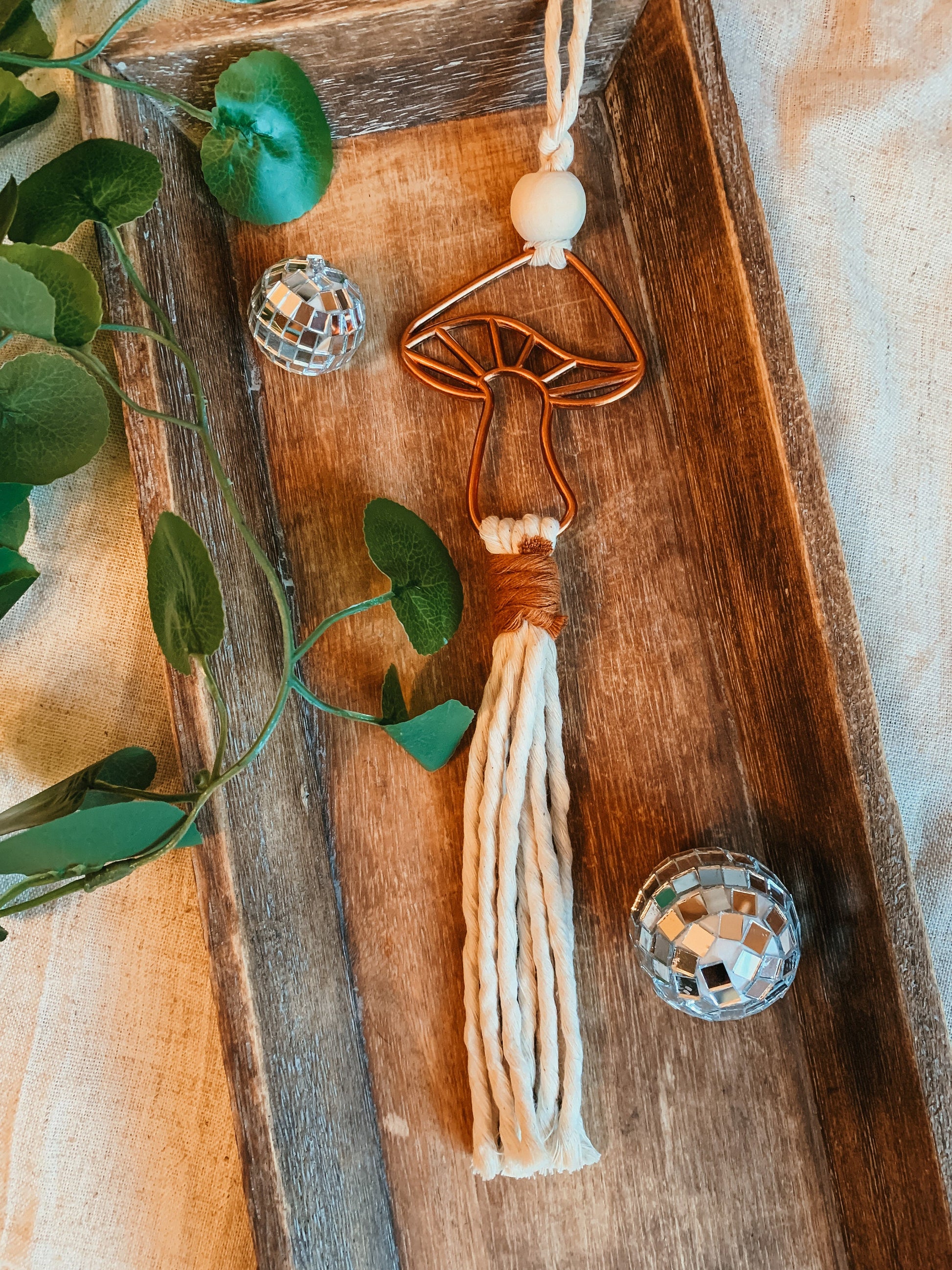 Mushroom Car Charm | Rearview Mirror Accessories | Gifts | Nature Gifts