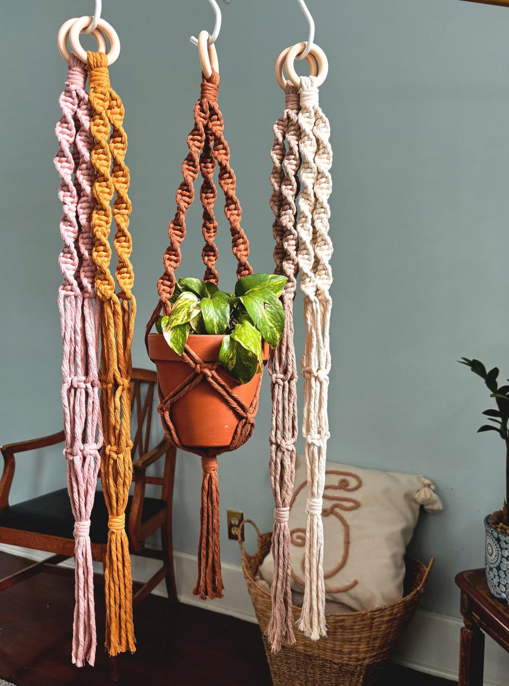 Macrame Hanging Planter | Plant Accessories | Boho Home Decor | Dorm Room Decor | Mother's Day Gifts for Her | Plant Hanger