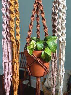 Macrame Hanging Planter | Plant Accessories | Boho Home Decor | Dorm Room Decor | Mother's Day Gifts for Her | Plant Hanger