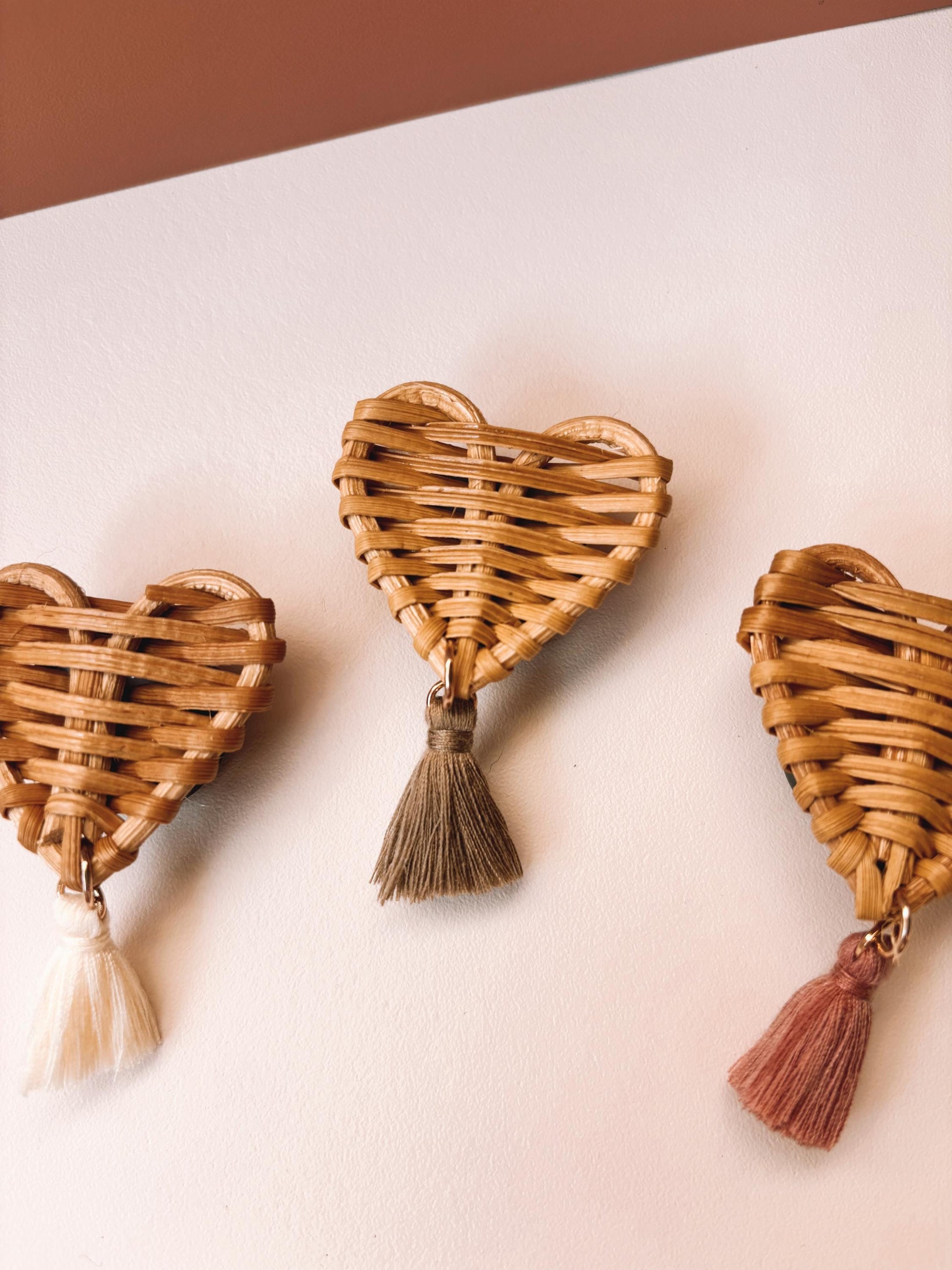 Rattan Heart Car Vent Clip | Boho Essential Oil Diffuser | Rearview Mirror Car Accessories | Valentines Day Gifts | Scents