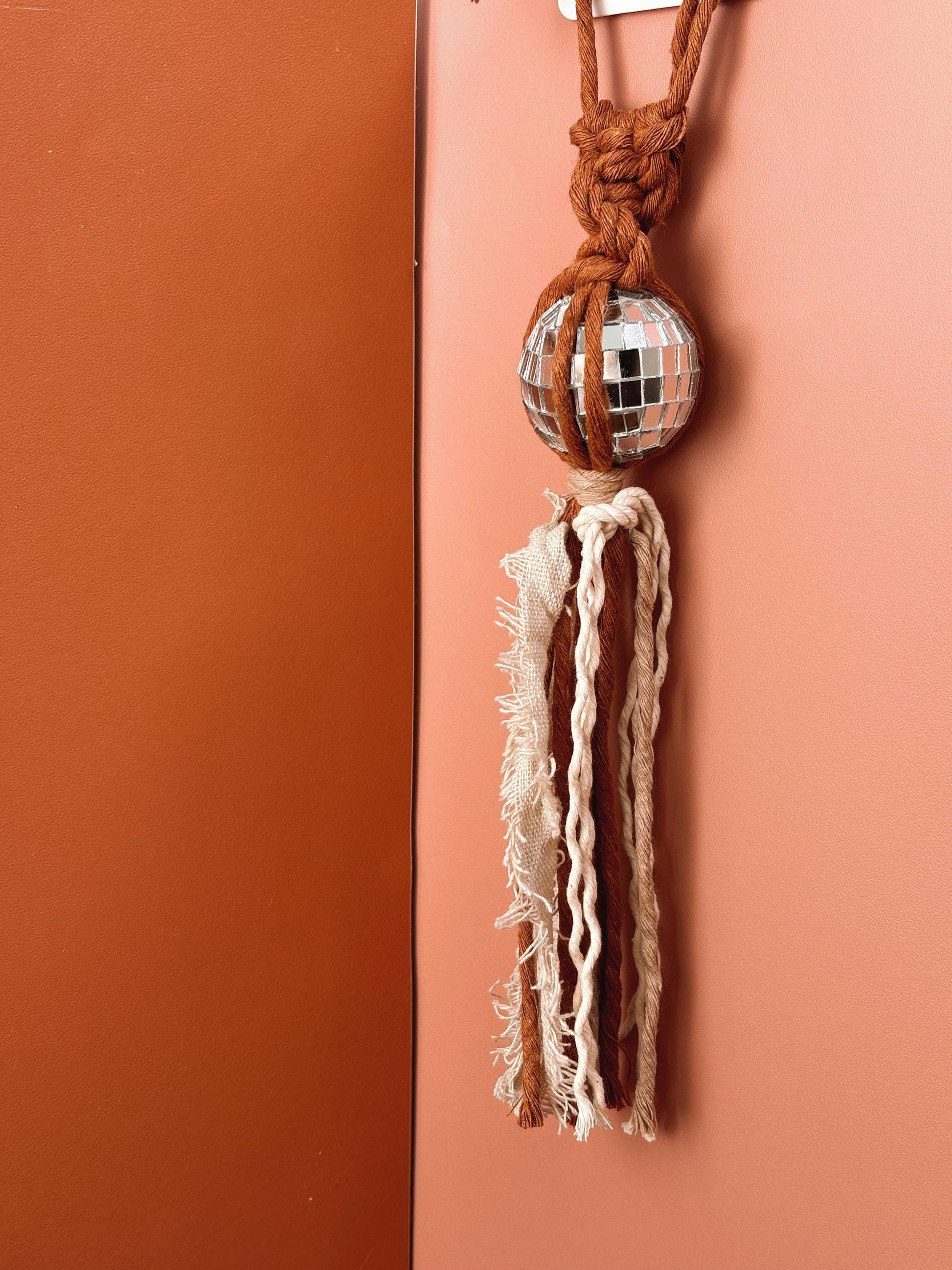 Neutral Disco Ball Car Charms | Boho Accessories | Retro Accessories | Rearview Mirror Accessories