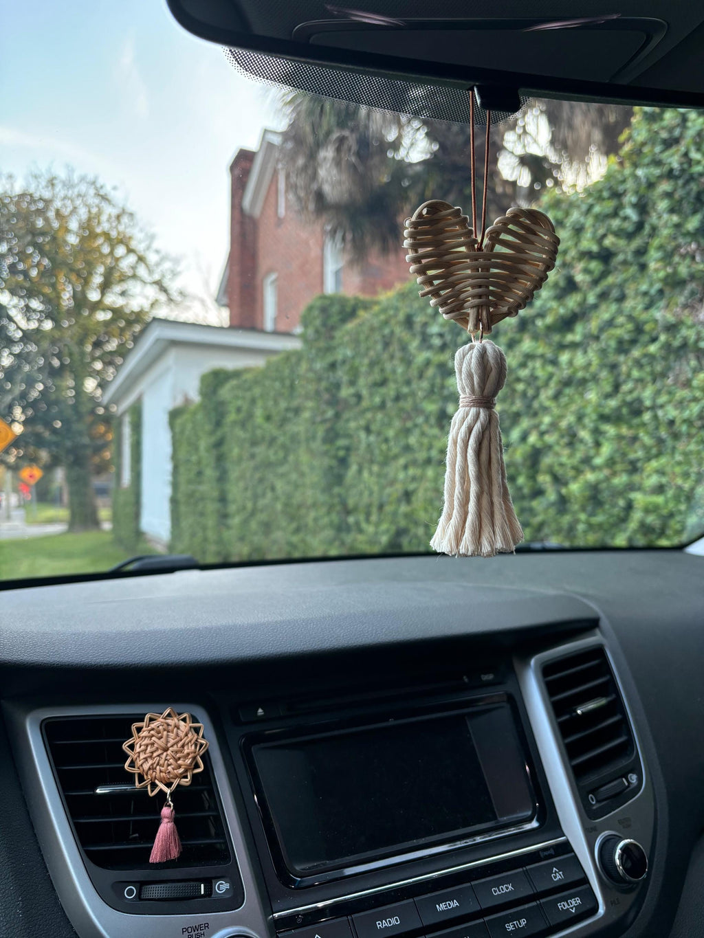 Boho Rattan Sun Car Vent Clip | Boho Essential Oil Diffuser | Rearview Mirror Car Accessories | Mother's Day Gifts | Scent