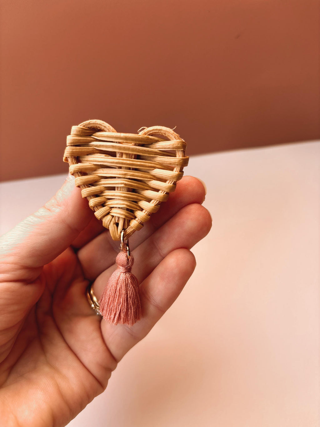 Rattan Heart Car Vent Clip | Boho Essential Oil Diffuser | Rearview Mirror Car Accessories | Valentines Day Gifts | Scents