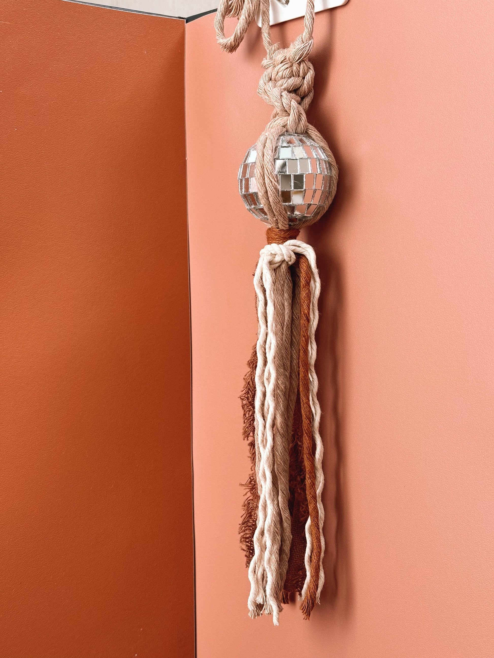Neutral Disco Ball Car Charms | Boho Accessories | Retro Accessories | Rearview Mirror Accessories