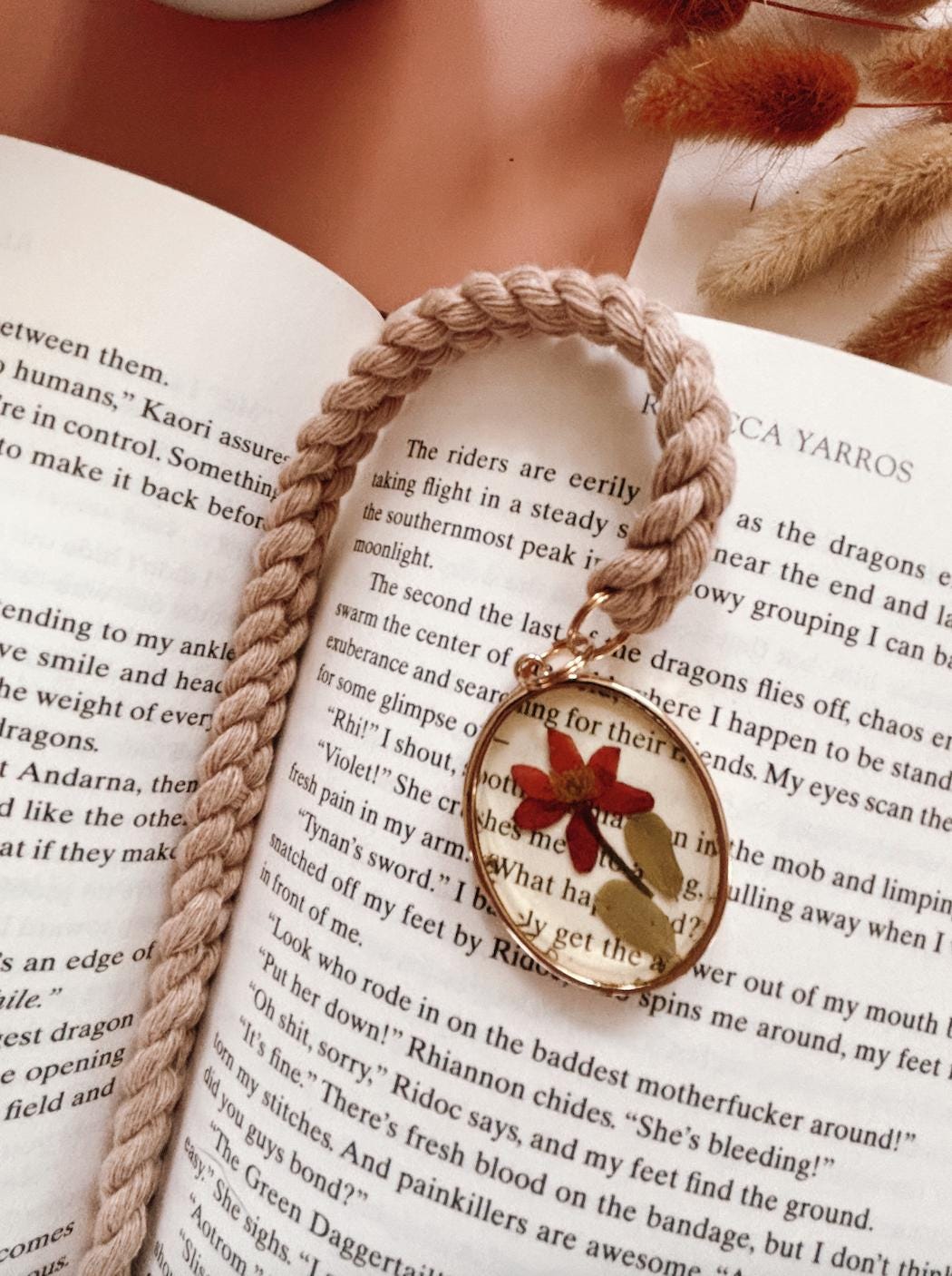 Pink Pressed Floral Bookmark | Cottagecore, Whimsical Gift for Book Lovers