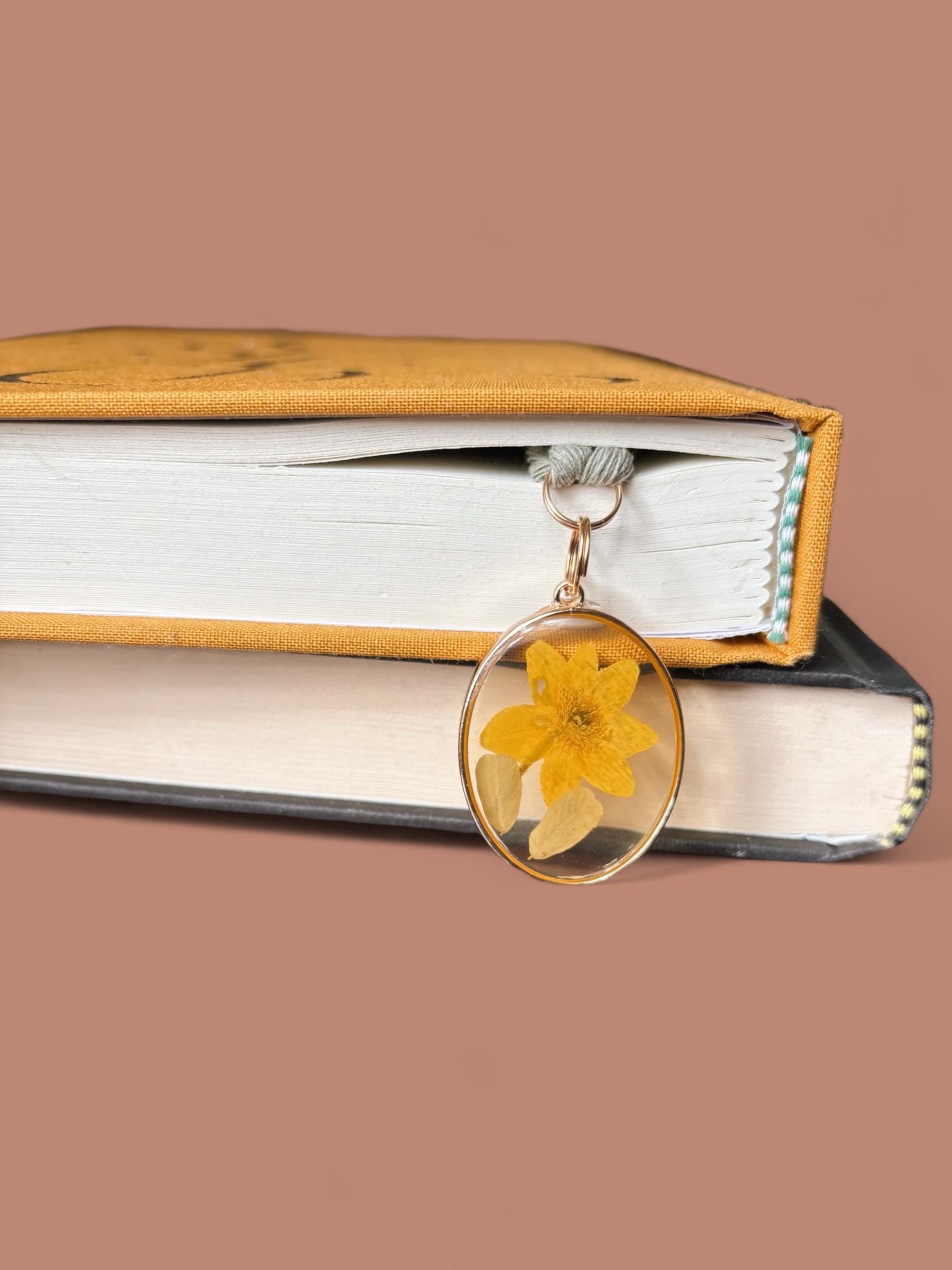 Yellow Pressed Floral Bookmark | Cottagecore Gift for Book Lovers | Romantasy & Historical Fiction Readers