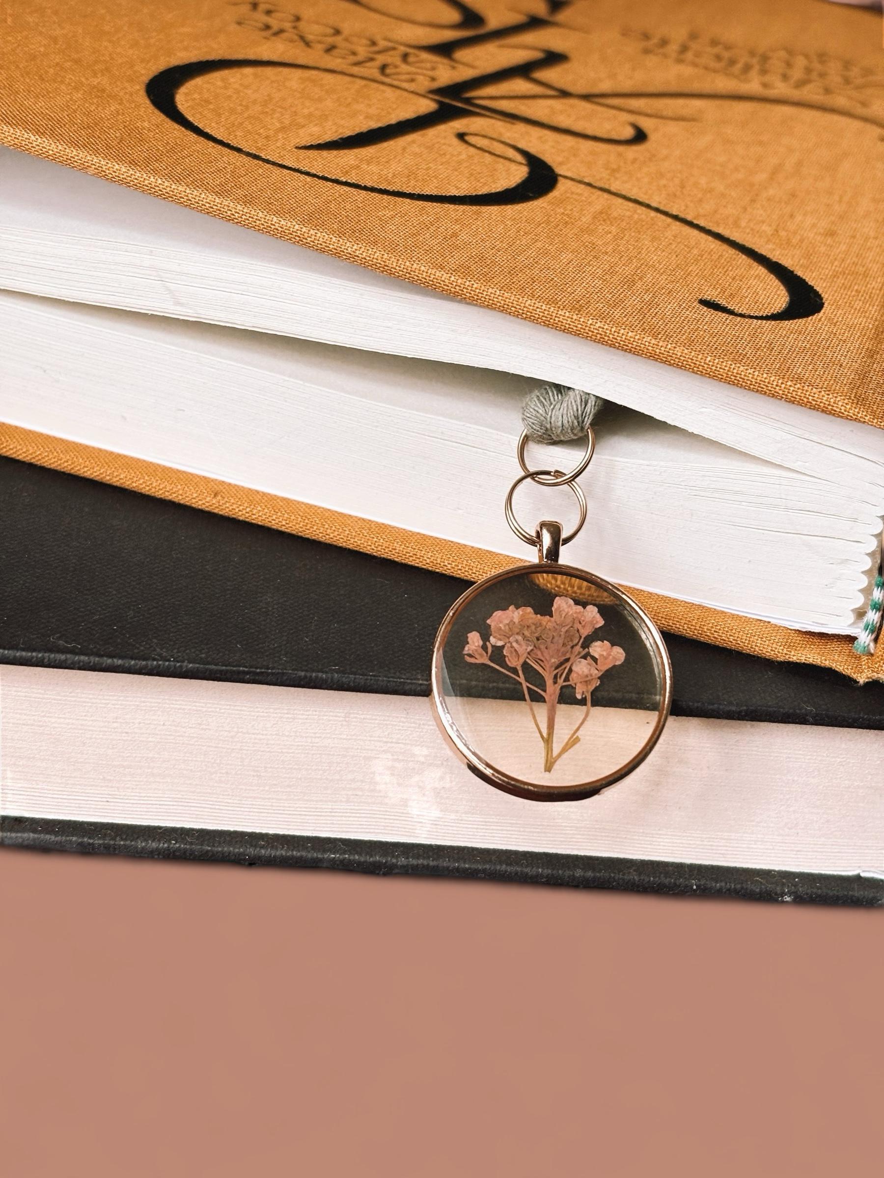 Light Pink Circle Pressed Floral Bookmark | Cottagecore Gift for Book Lovers | Romantasy Readers, Whimsical Gifts