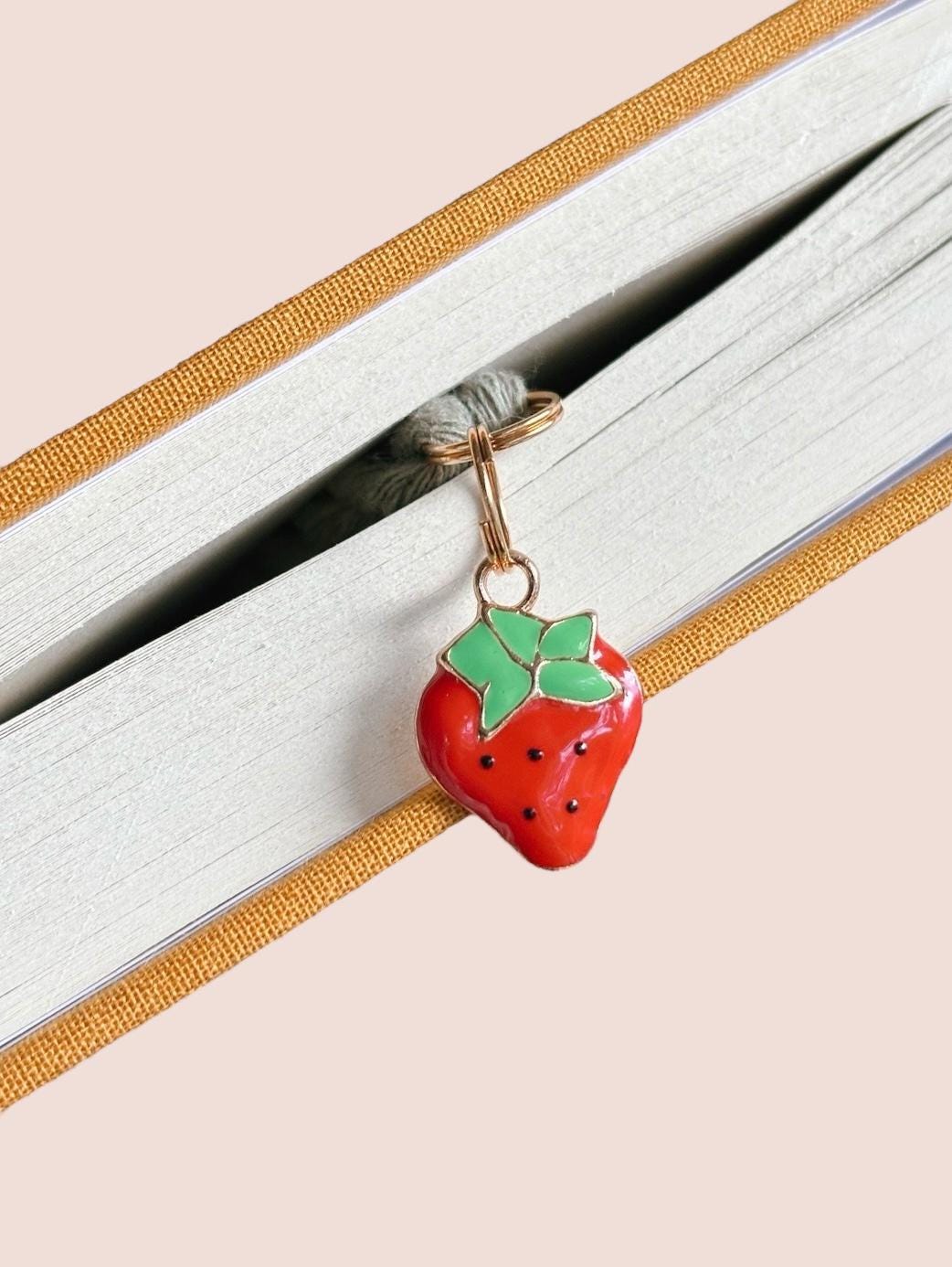 Strawberry Charm Bookmark | Cute Gift for Book Lovers | Book Accessories