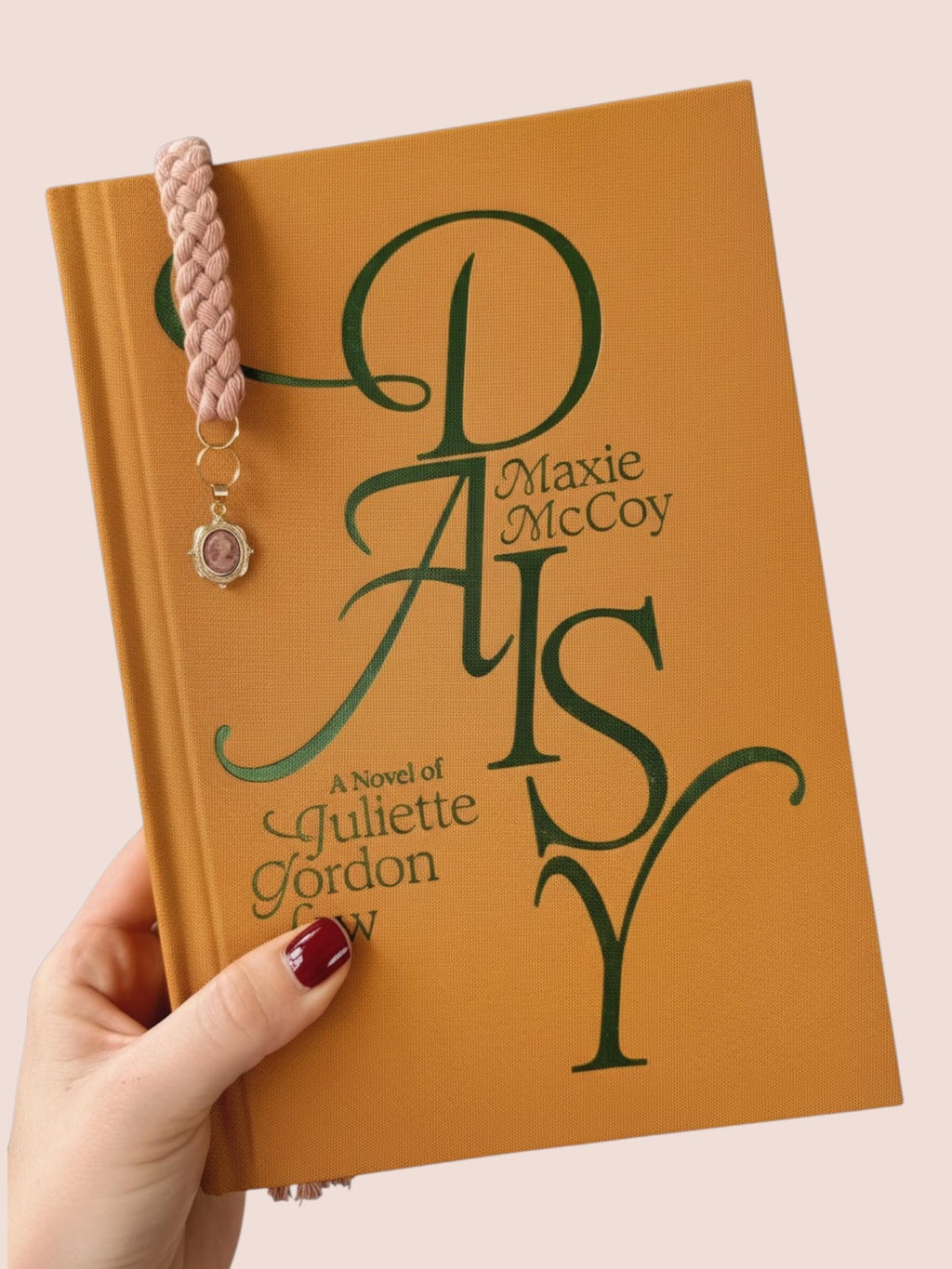 Dainty Pink Agate Pendant Charm Bookmark - Bookish Accessories for Readers