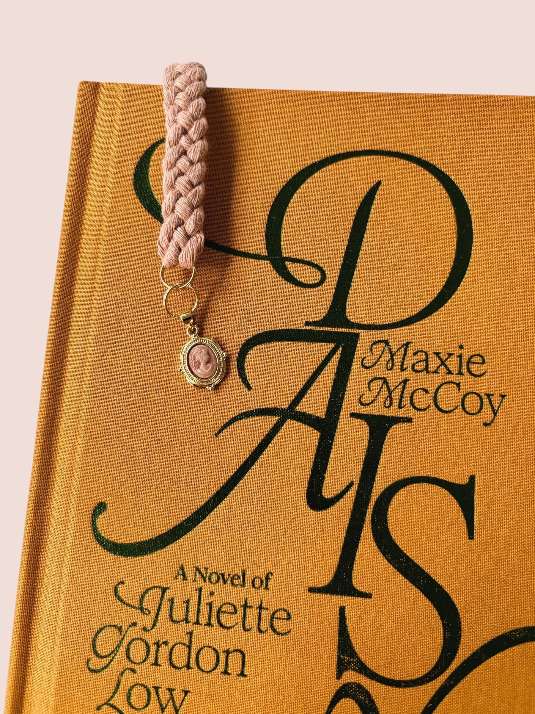 Dainty Pink Agate Pendant Charm Bookmark - Bookish Accessories for Readers