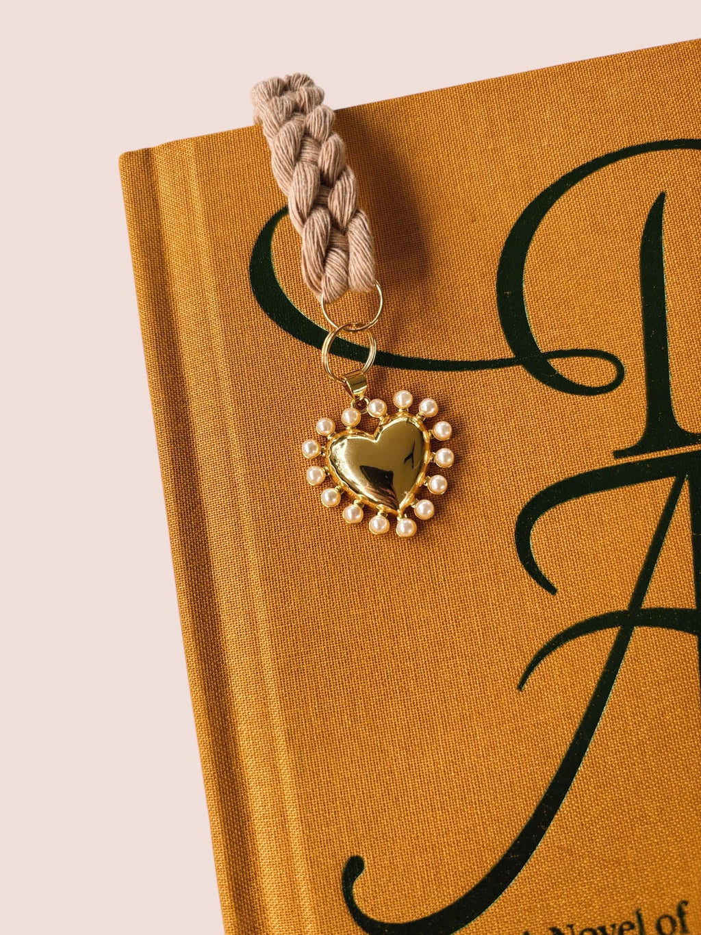 Pearl Heart Charm Bookmark - Book Accessories for Readers