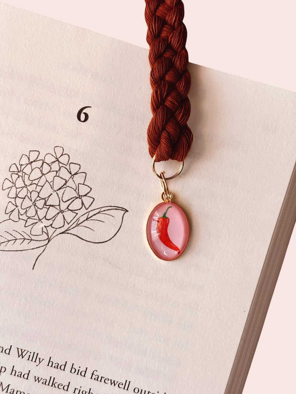 Chili Pepper Charm Bookmark - Book Accessories for Readers