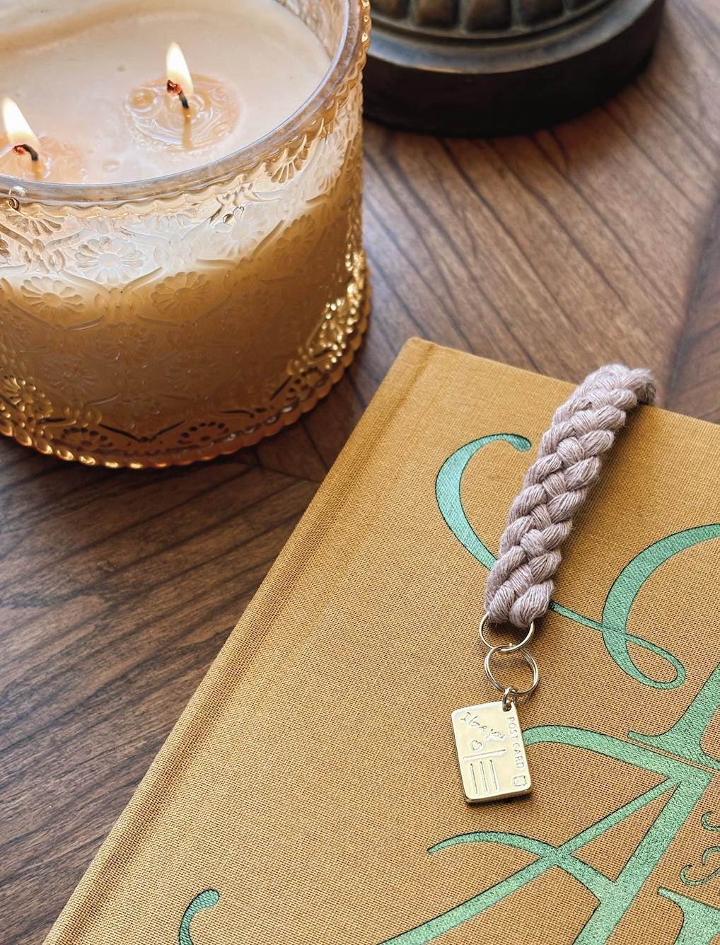 Gold I Love You Postcard Charm Bookmark - Bookish Accessories for Readers