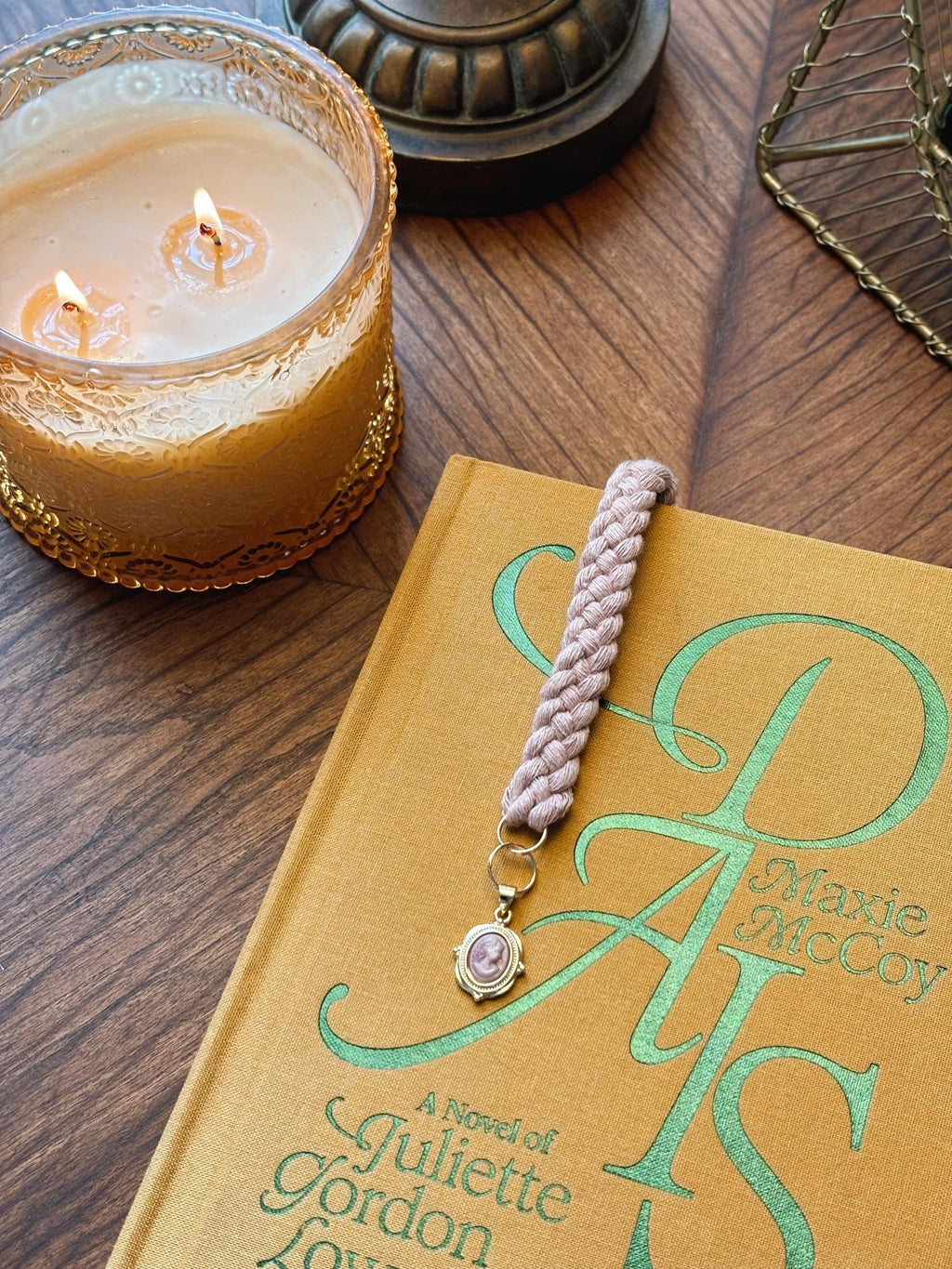 Dainty Pink Agate Pendant Charm Bookmark - Bookish Accessories for Readers