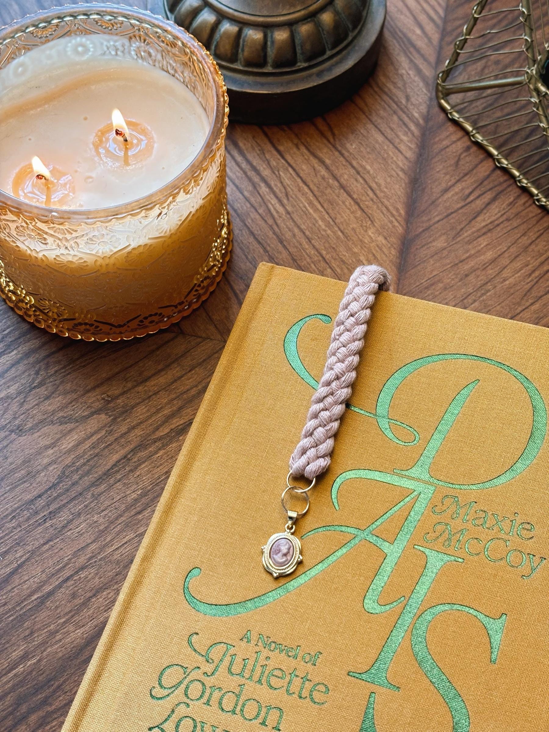 Dainty Pink Agate Pendant Charm Bookmark - Bookish Accessories for Readers