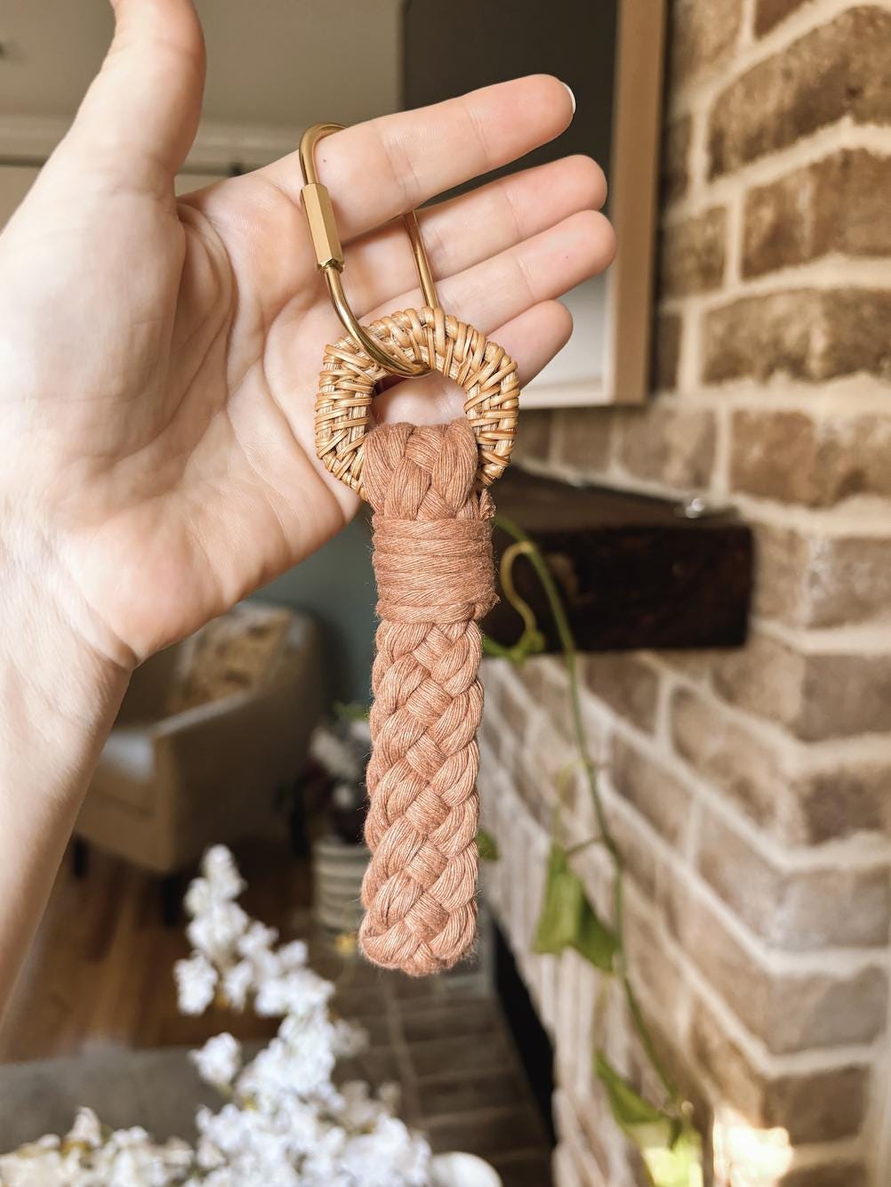 Modern Rattan Boho Keychain, Bag Charm | Gifts for Friends, Teachers | Modern Accessories