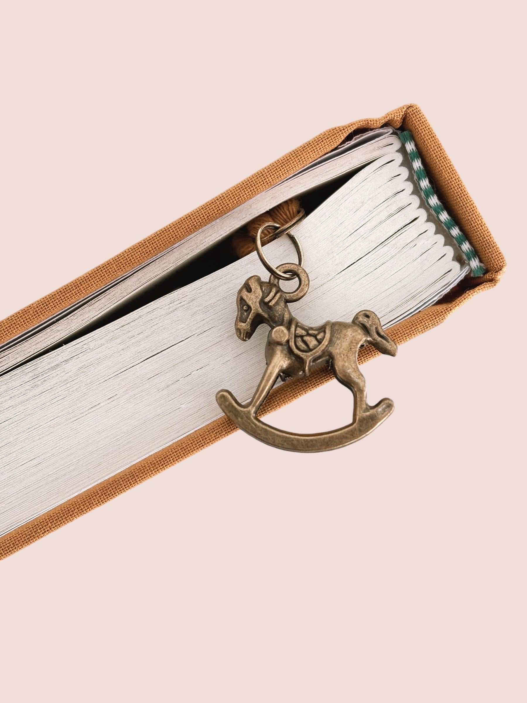 Rocking Horse Charm Bookmark - Bookish Gifts for Readers, Baby, Expecting Mother, Baby Book Accessory