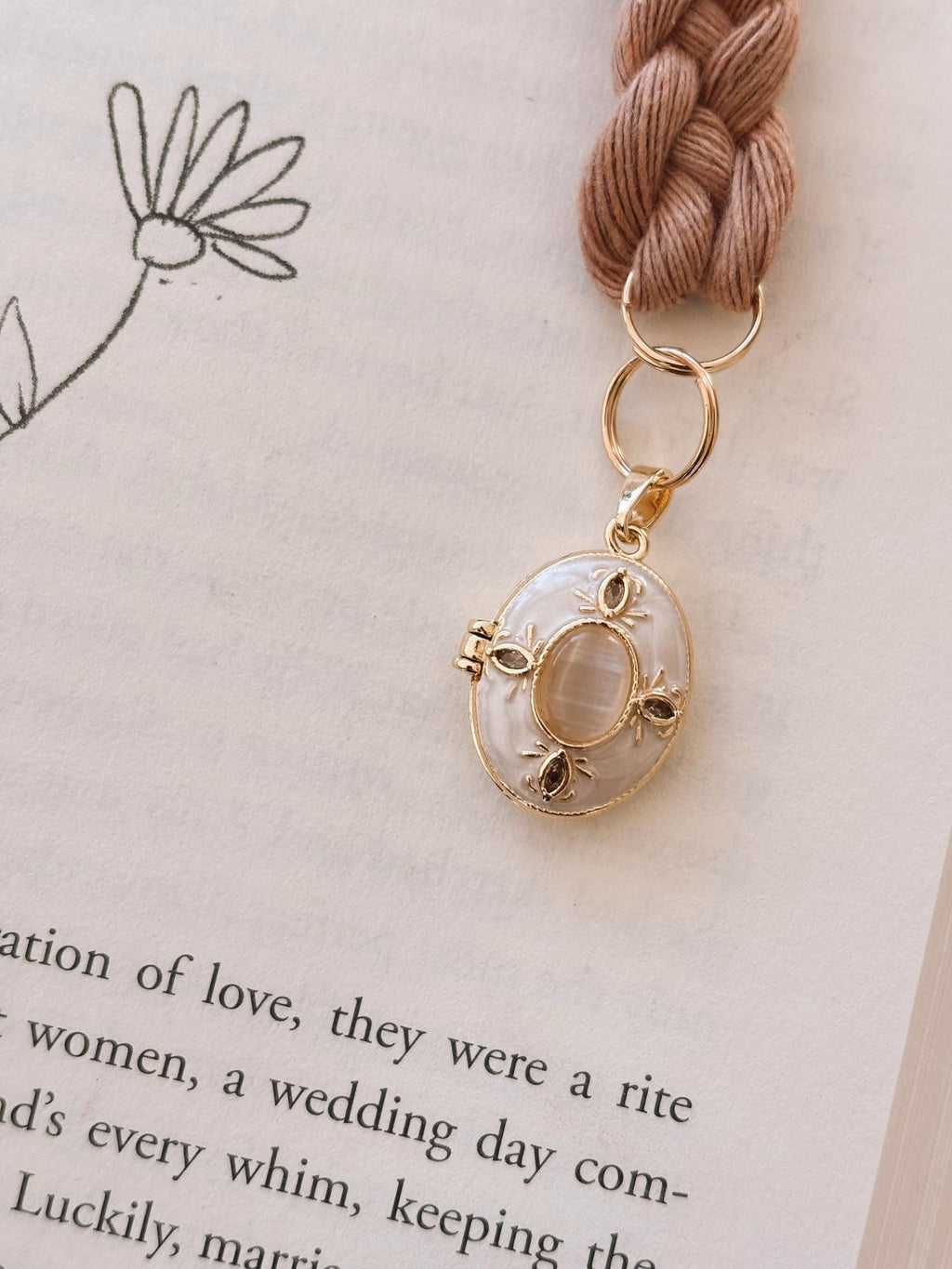 Ornate Locket Charm Bookmark - Bookish Gifts for Readers
