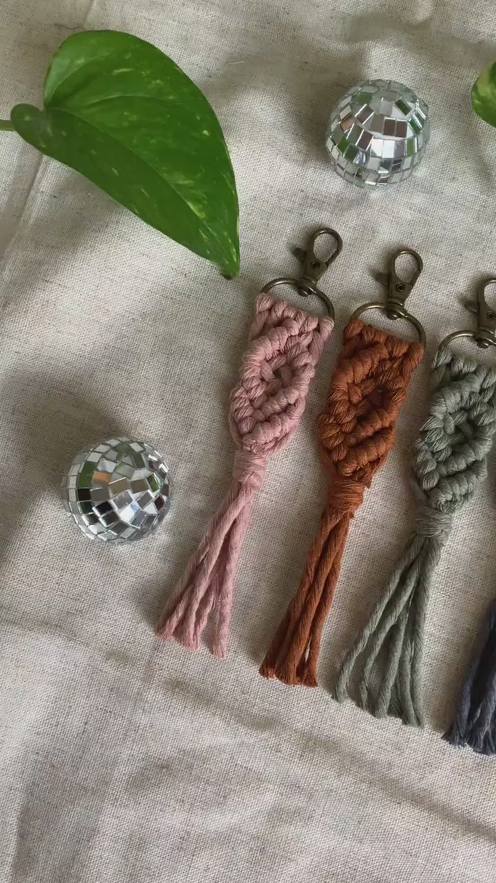 Boho Macrame Keychain | Handmade Key Ring Bag Charm